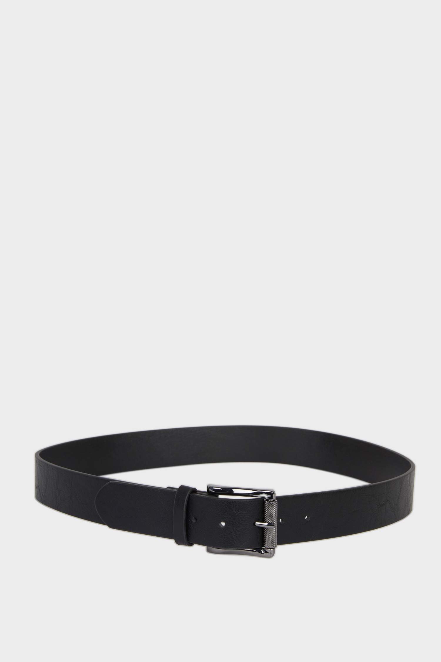 Man Rectangle Clasp Faux Leather