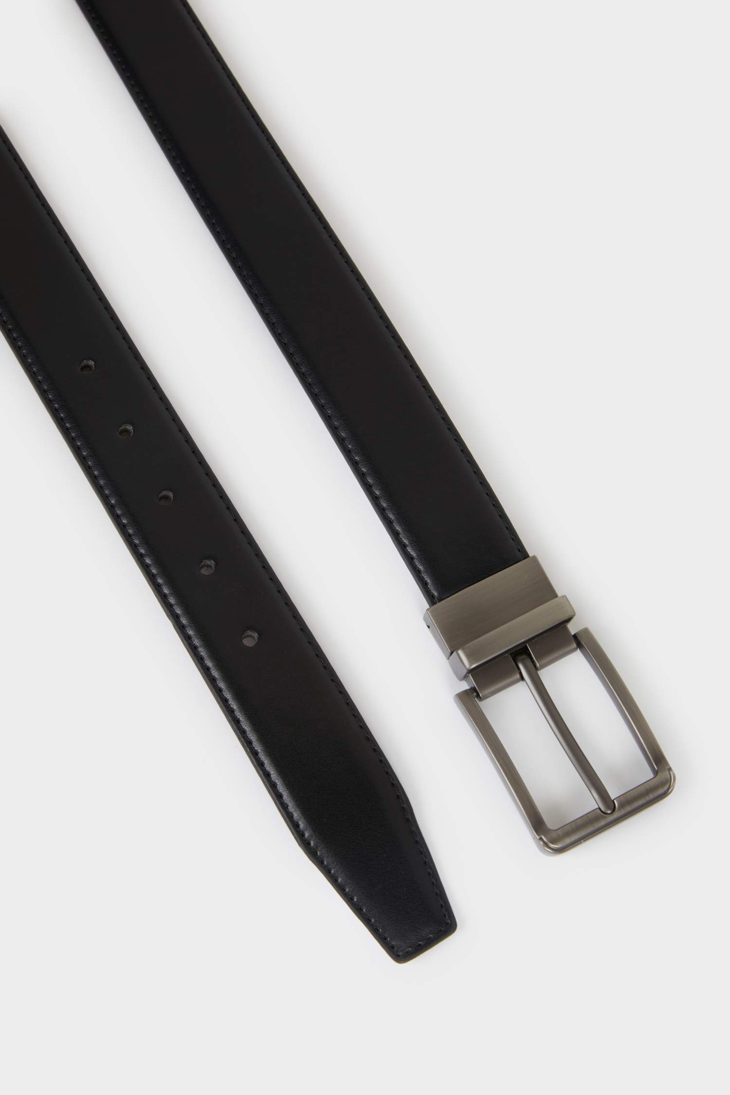 Ceinture en similicuir à boucle rectangulaire pour homme