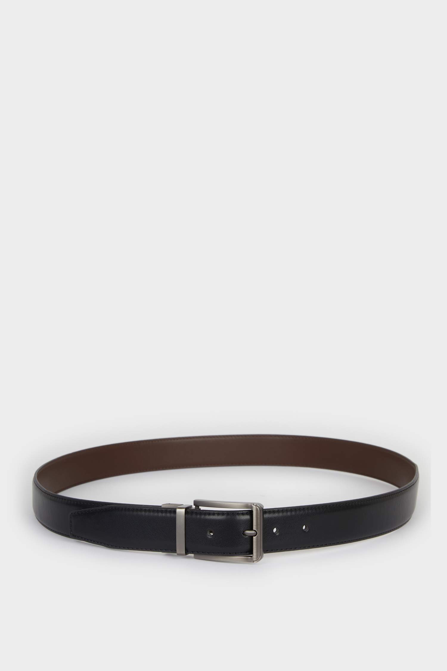 Ceinture en similicuir à boucle rectangulaire pour homme