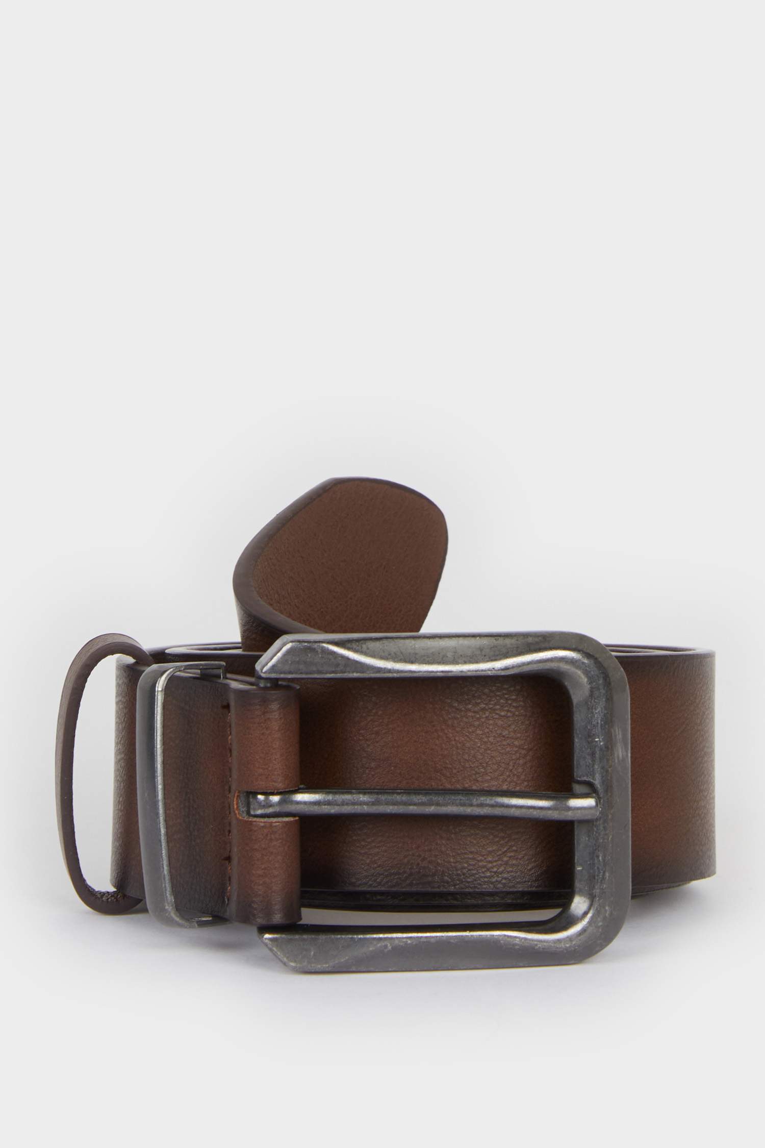 Ceinture en similicuir à boucle rectangulaire pour homme