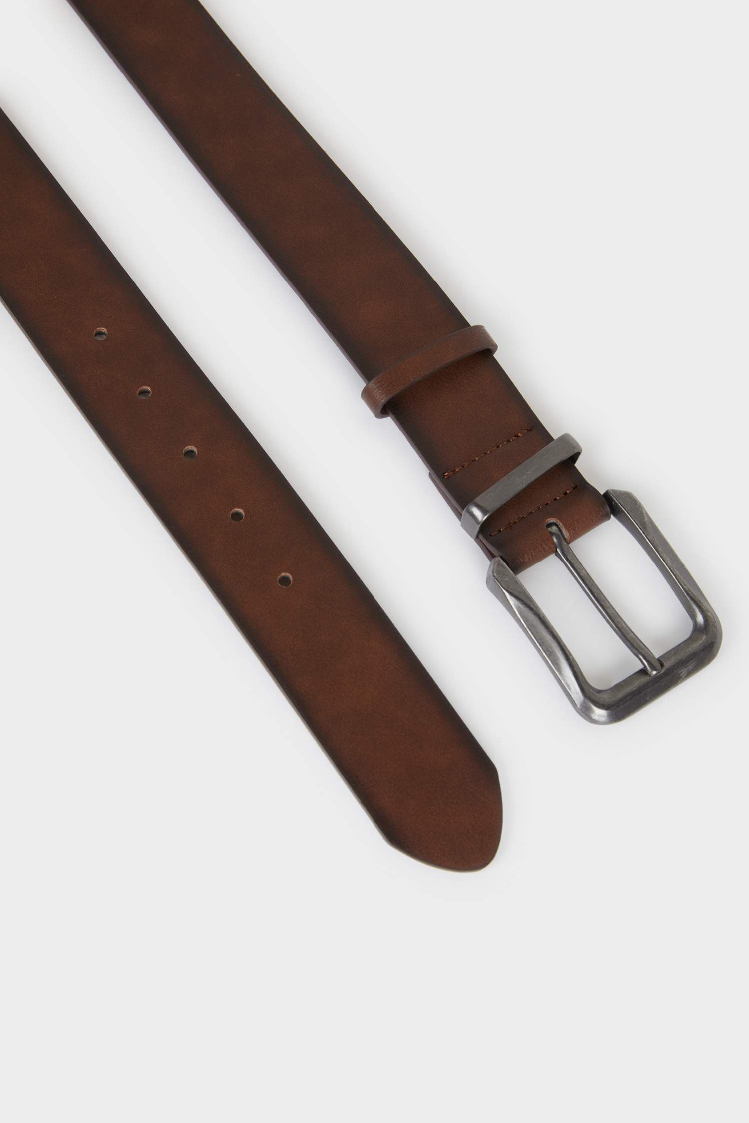 Ceinture en similicuir à boucle rectangulaire pour homme