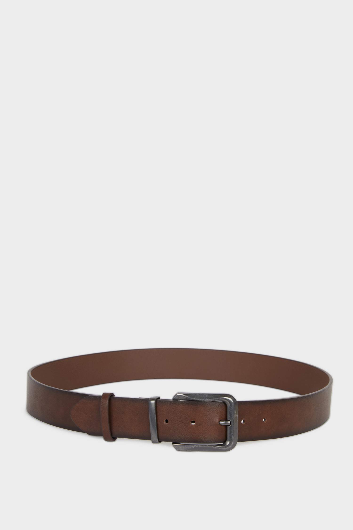 Ceinture en similicuir à boucle rectangulaire pour homme