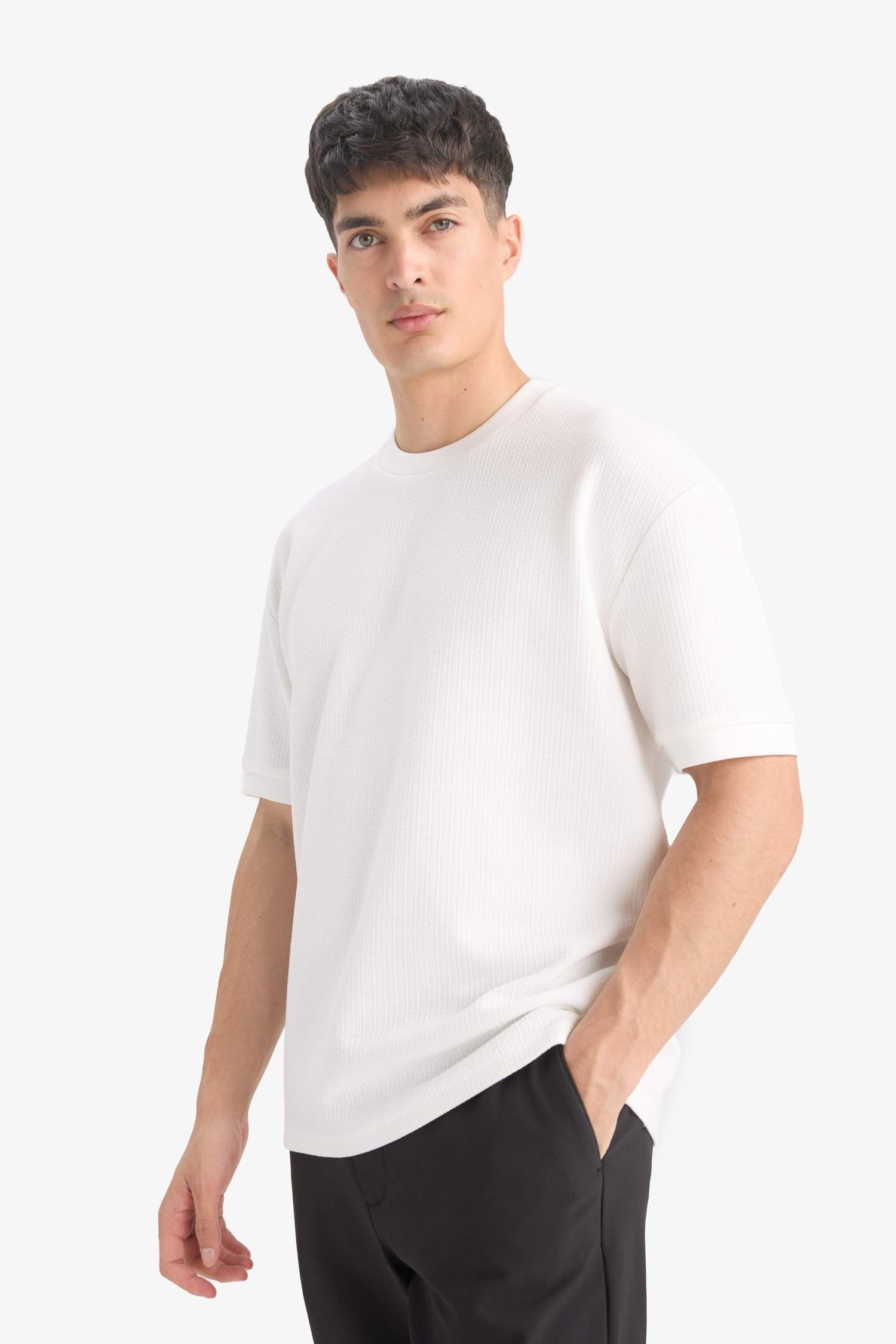 T-shirt oversize à col rond et manches courtes