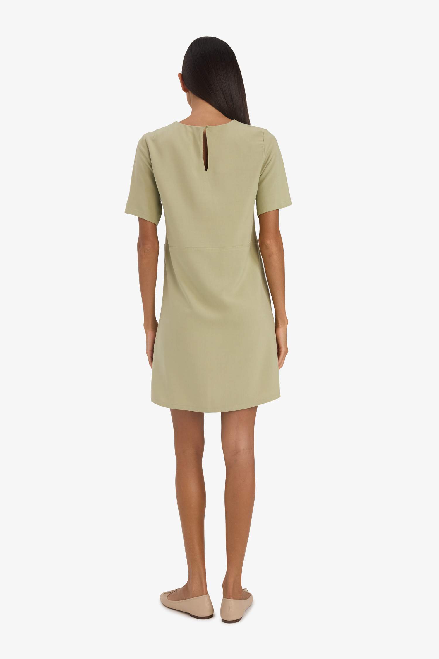 Crew Neck Basic Short Sleeve Mini Dress