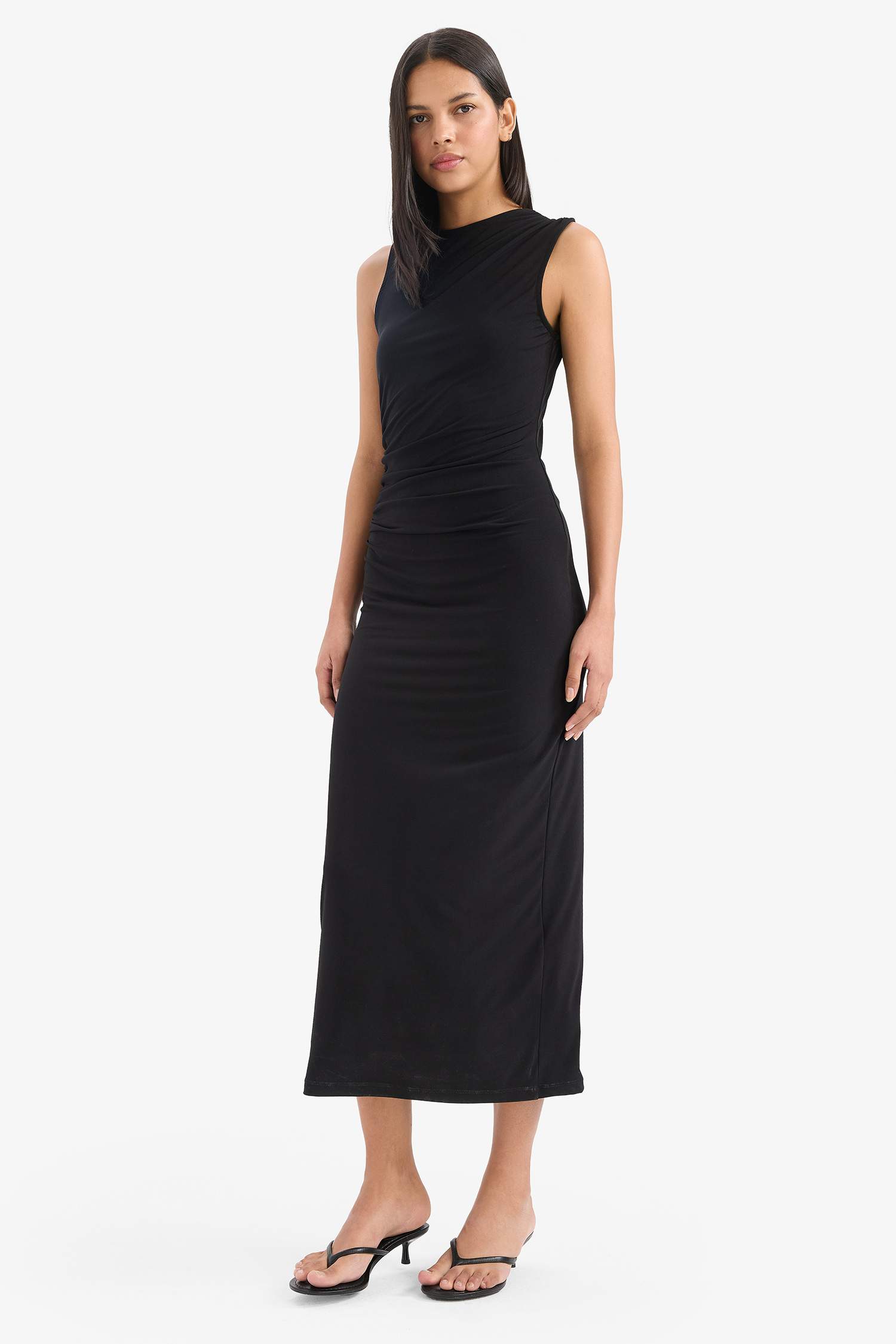 Bodycon High Neck Sleeveless Maxi Dress