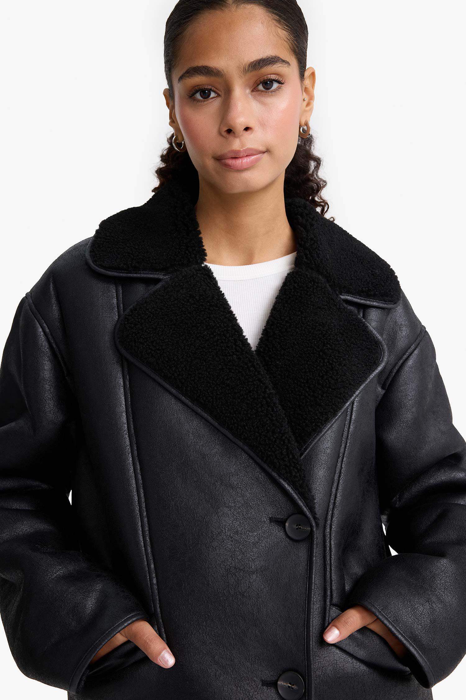 Regular Fit Faux Fur Lined Jacket