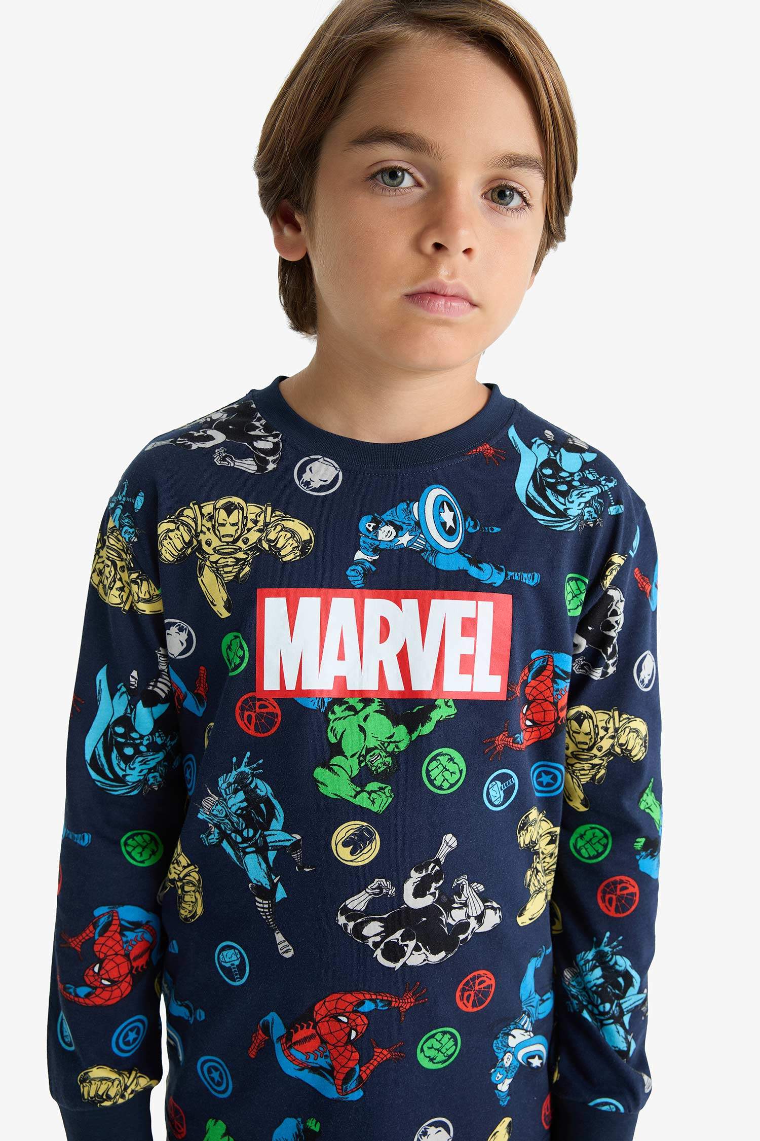 Erkek Çocuk Marvel Comics Pijama Takımı Uzun Kollu Üst Uzun Alt