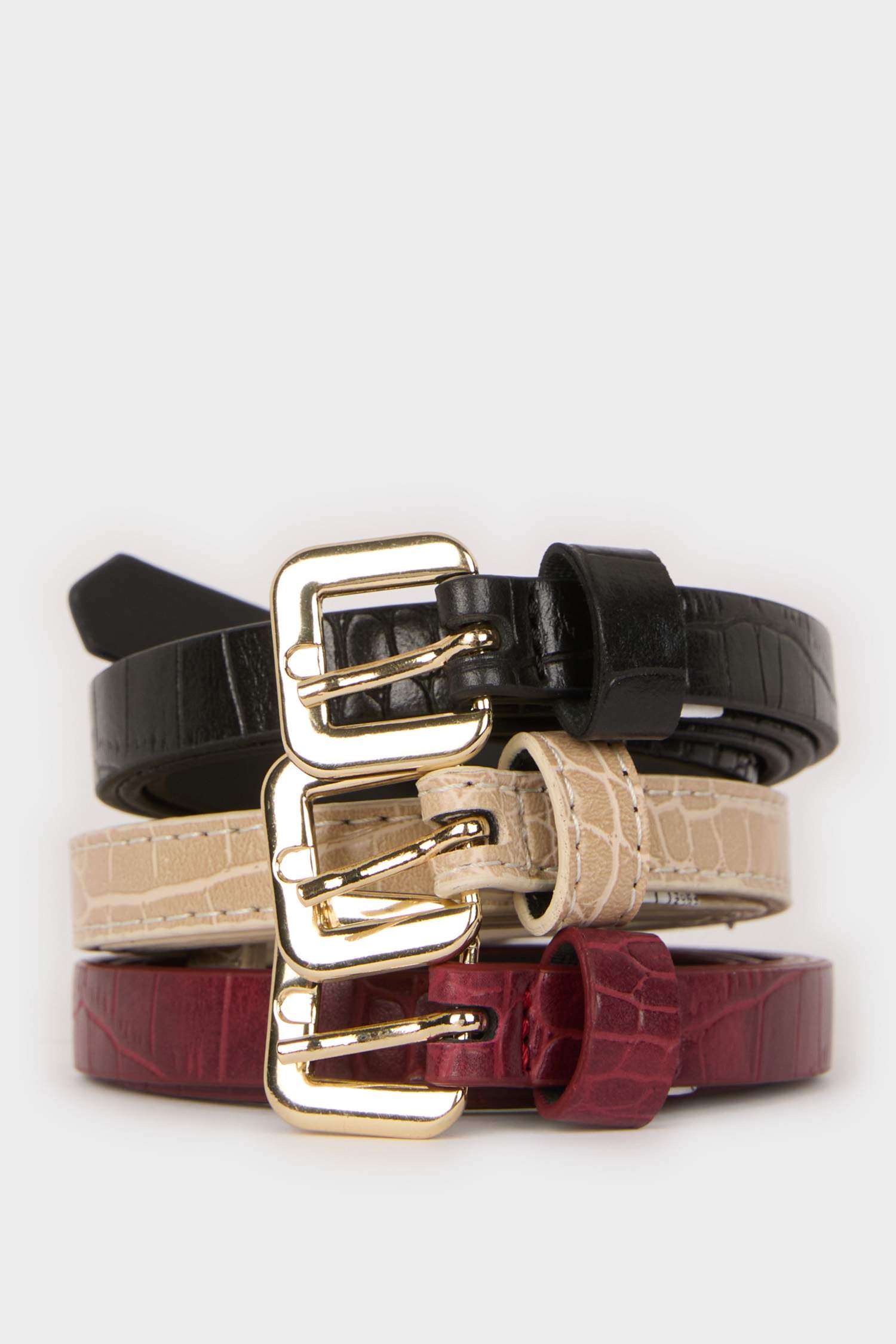 Kadın Suni Deri 3'lü Günlük Kemer