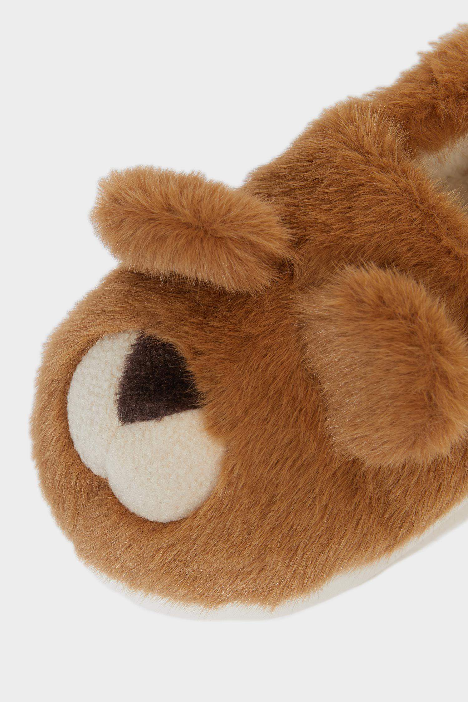 Kız Çocuk Ayı Temalı Düz Taban Panduf