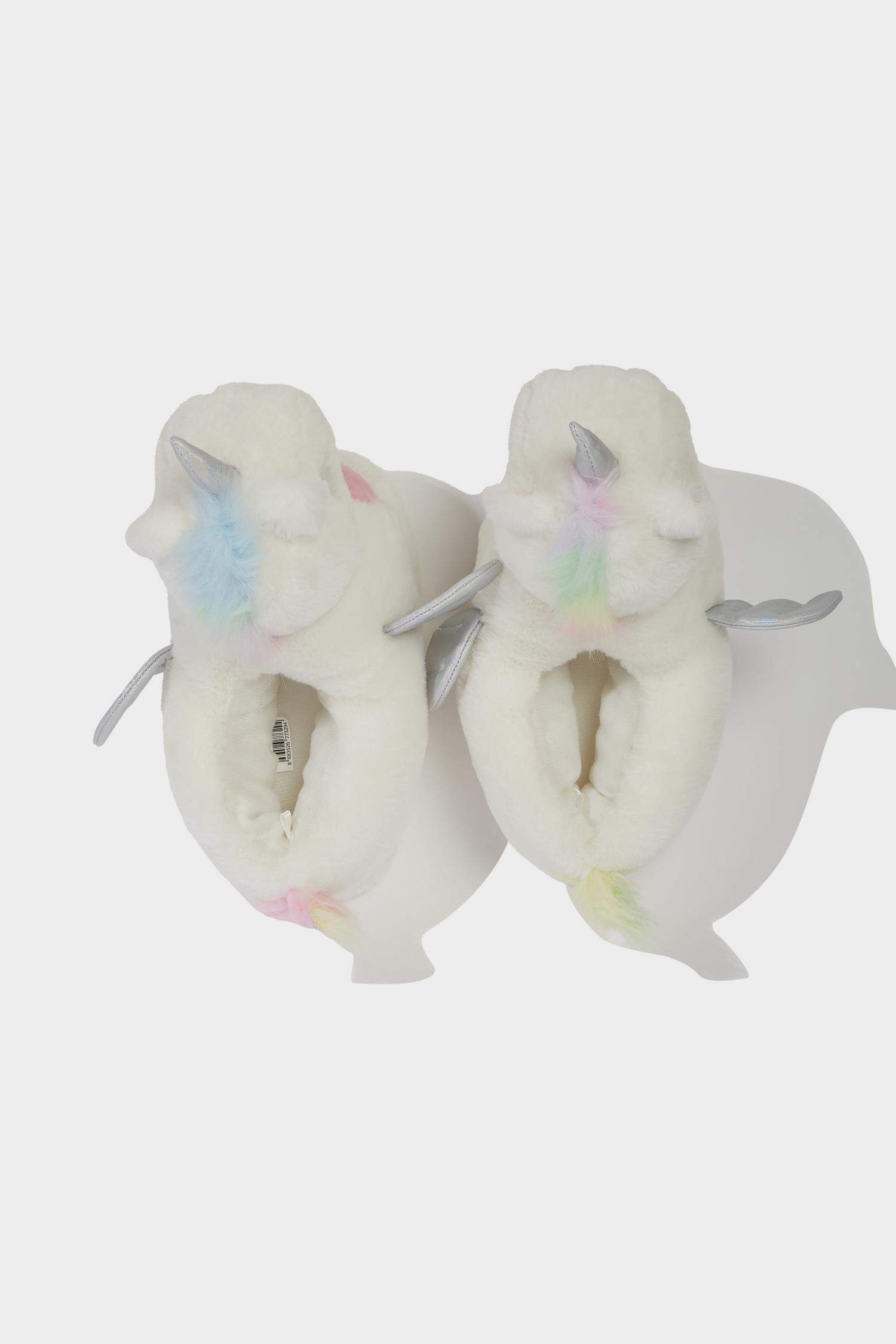 Kız Çocuk Unicorn Temalı Düz Taban Terlik