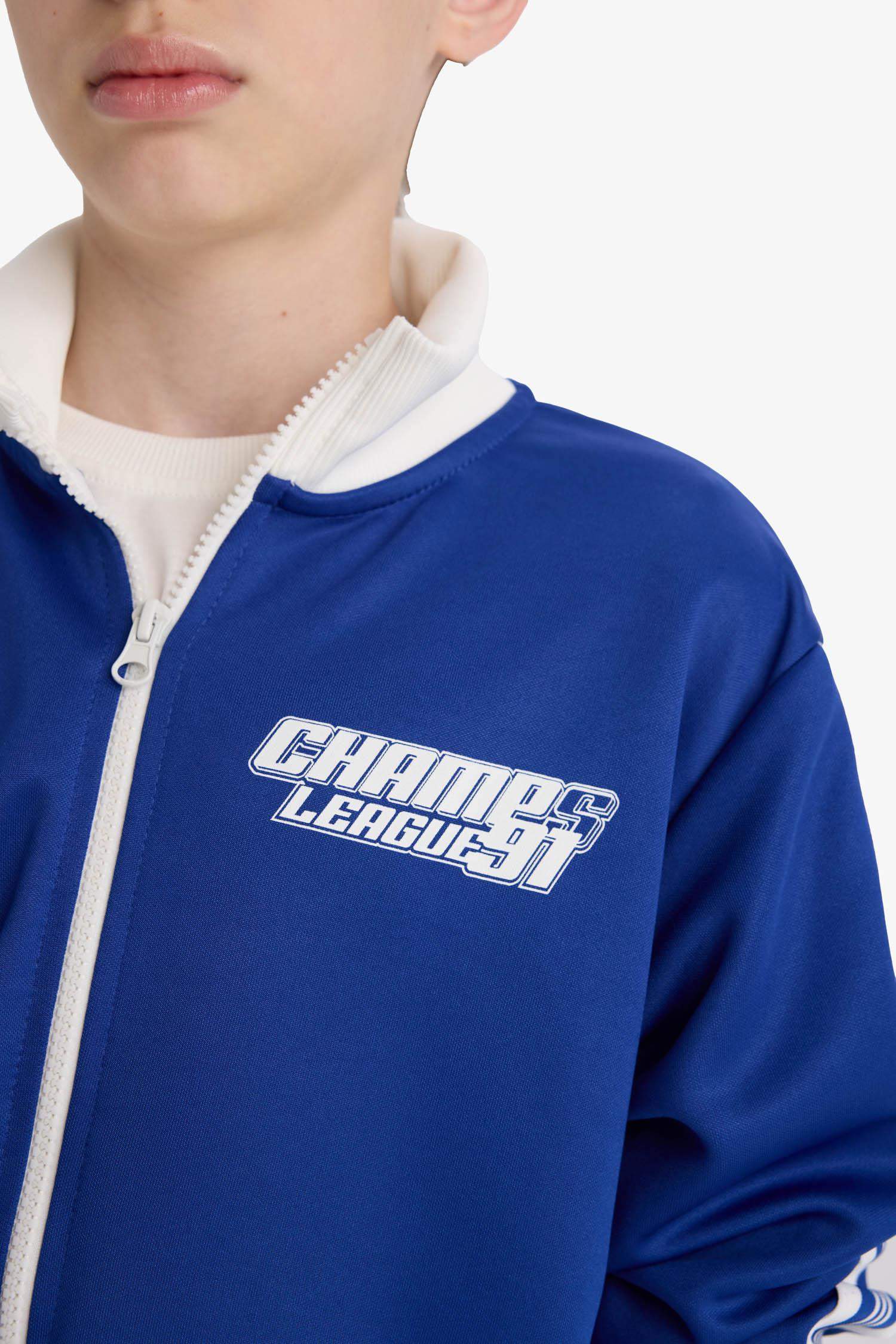 Erkek Çocuk Baskılı Fermuarlı Sweatshirt