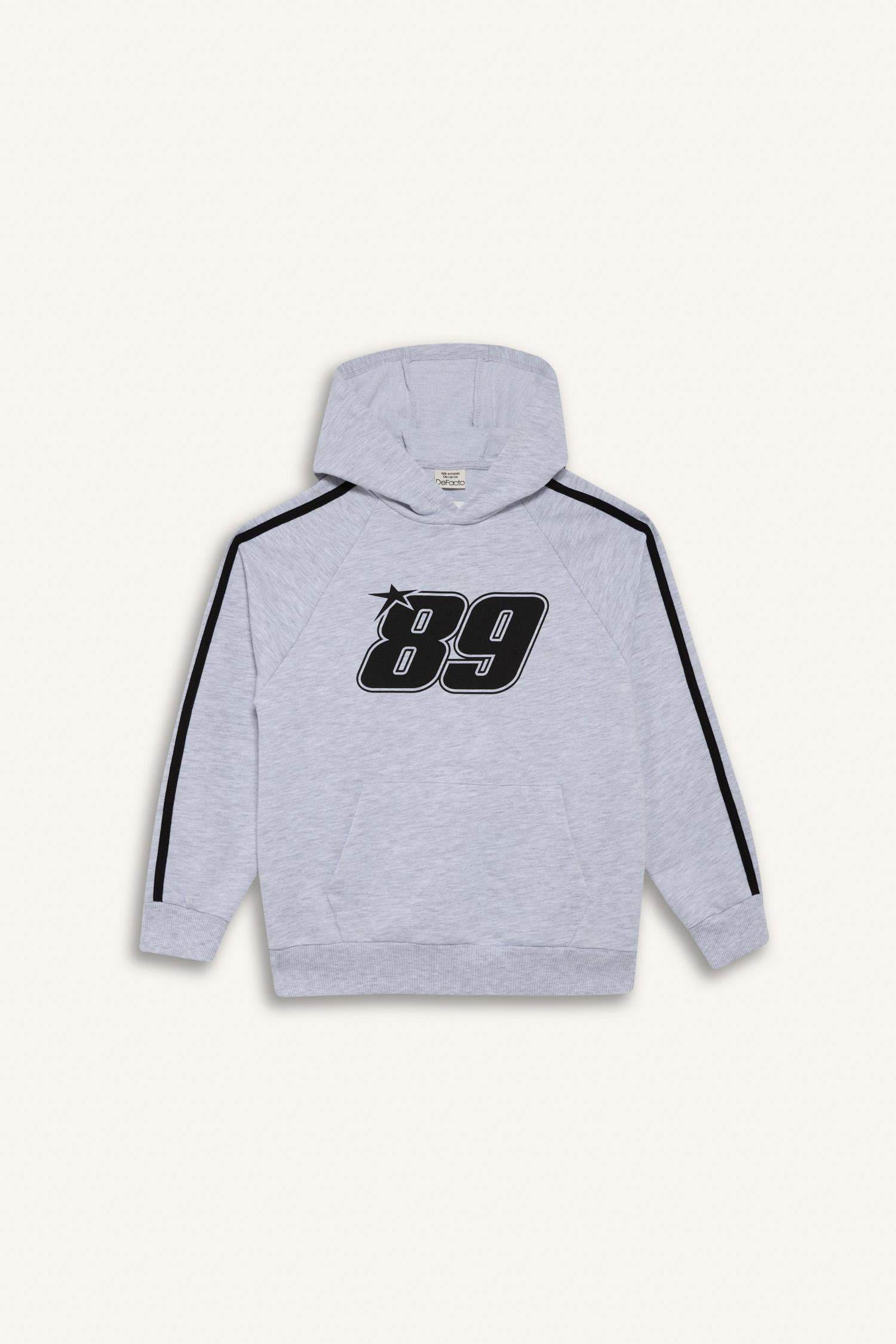 Erkek Çocuk Kapüşonlu Baskılı Sweatshirt