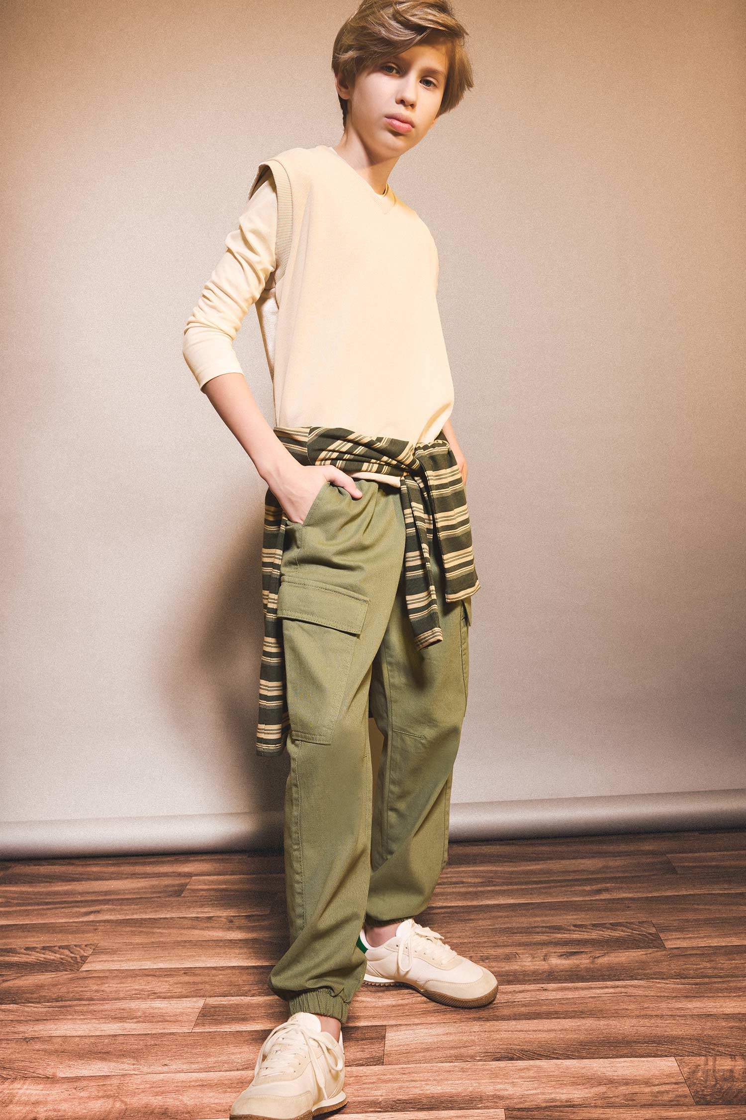Boy Jogger Fit Gabardine Trousers