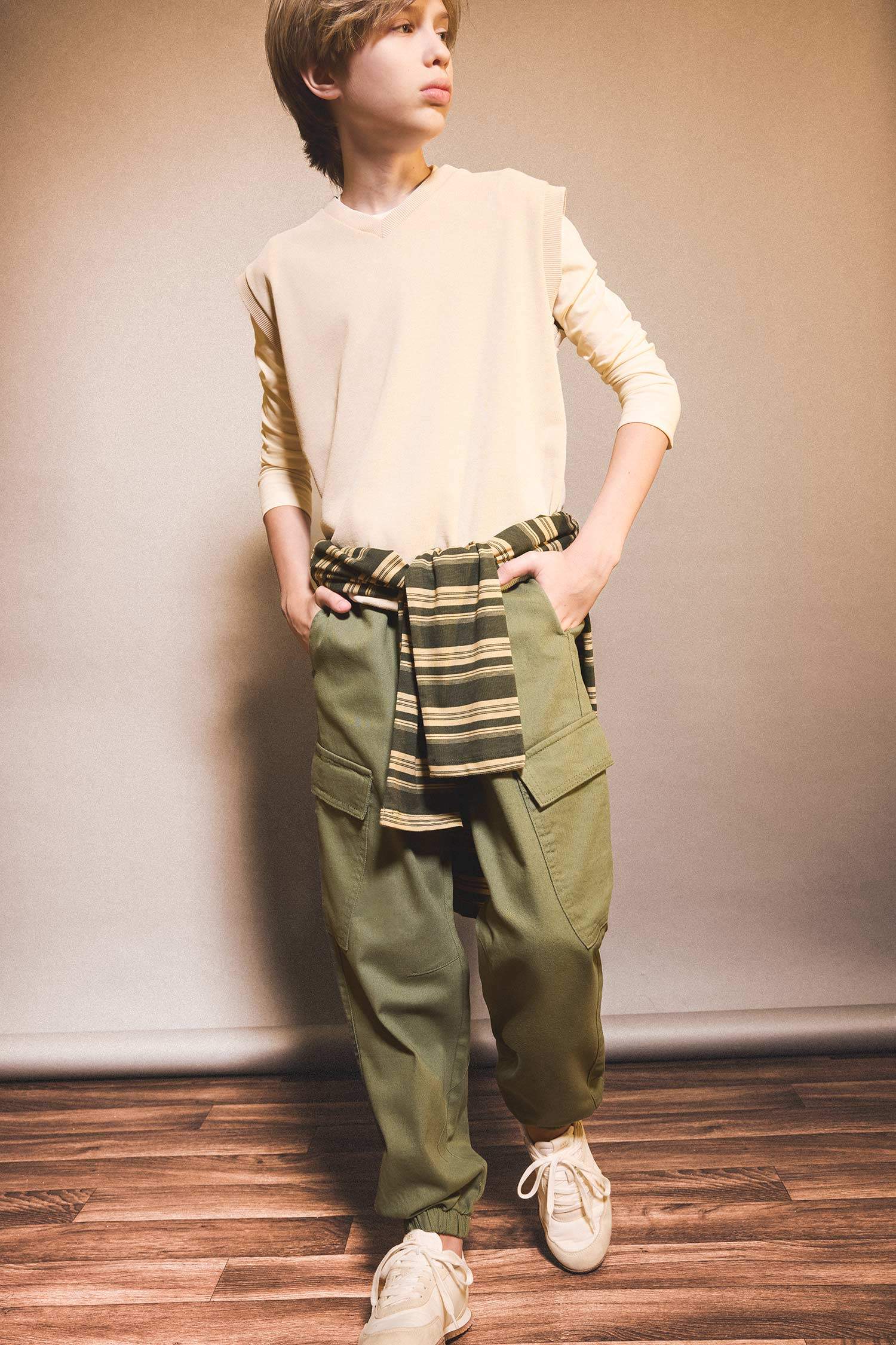 Boy Jogger Fit Gabardine Trousers