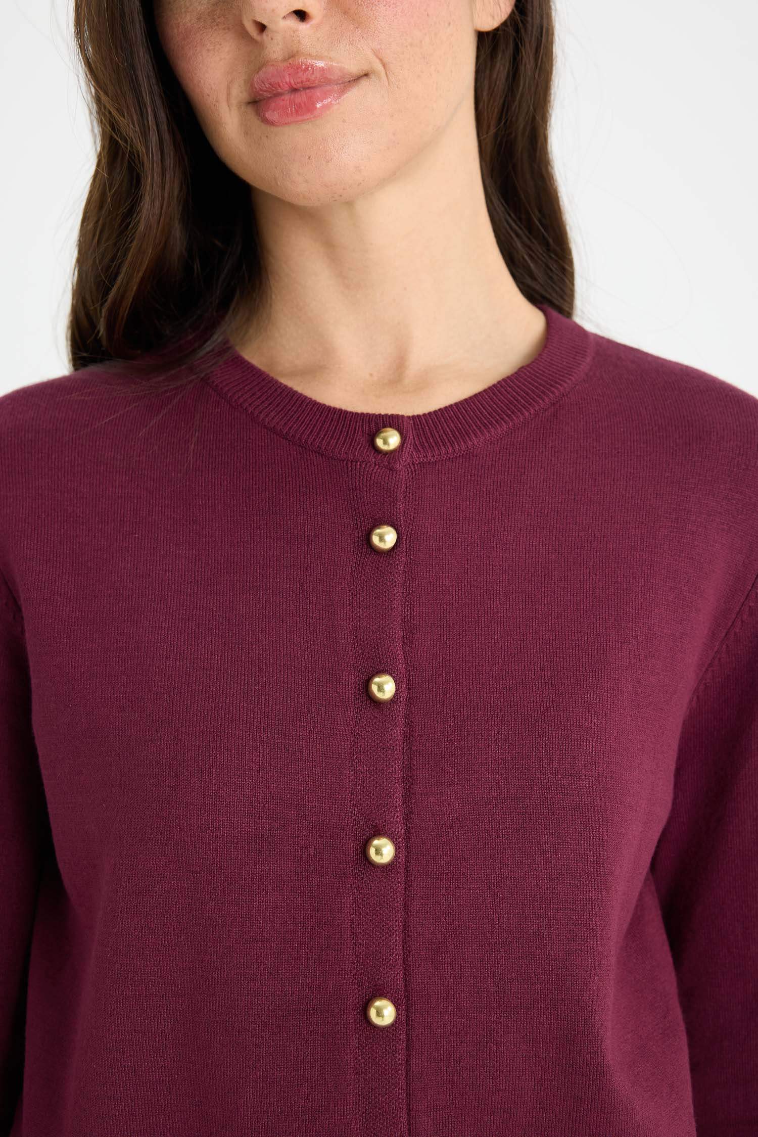 Трикотажный кардиган Regular Fit с круглым вырезом