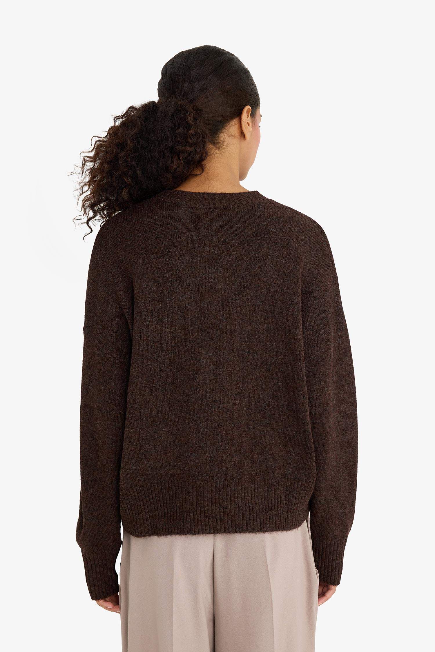 Oversize Fit Crew Neck Knitwear Pullover