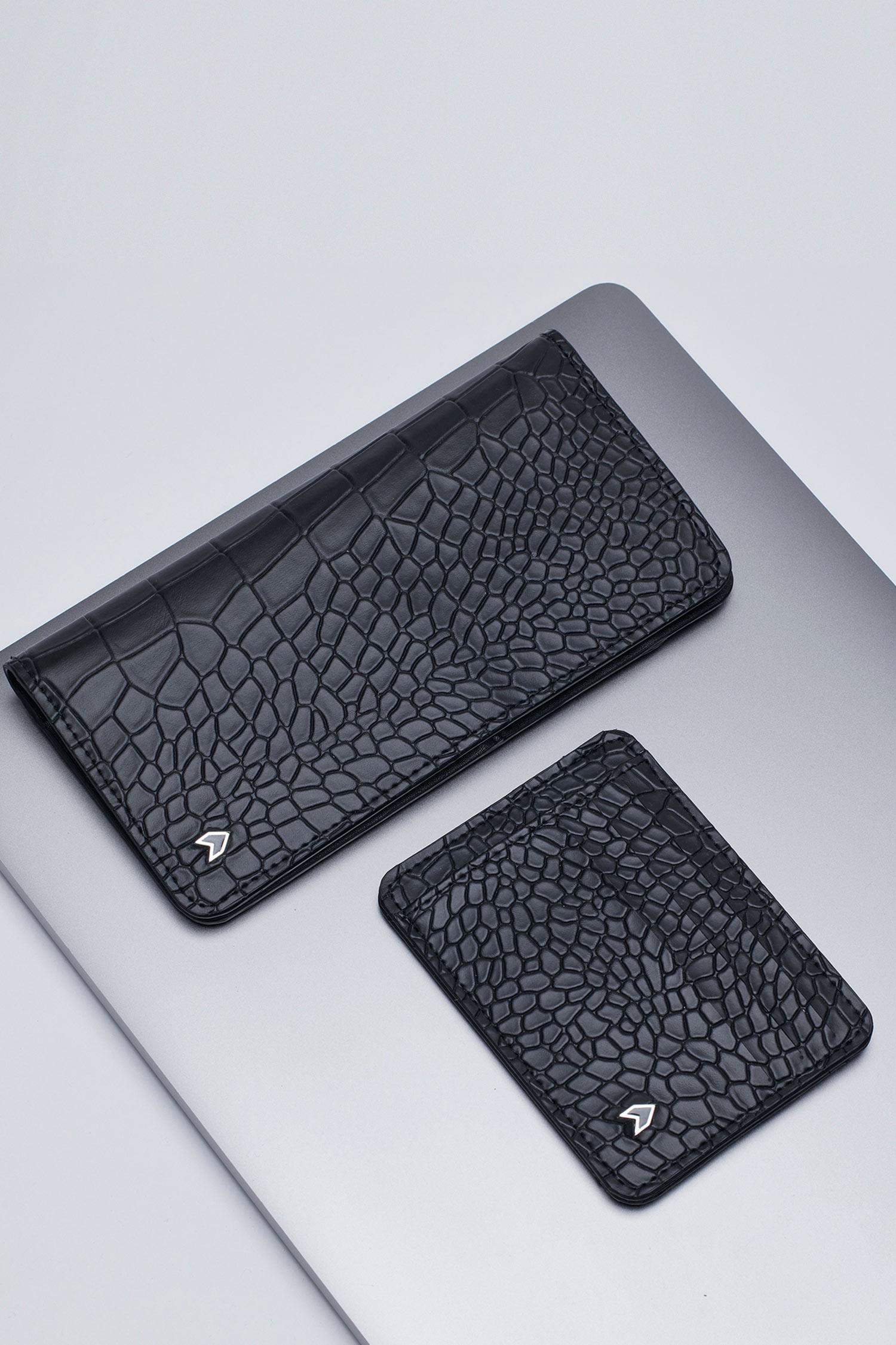 AtolyeWolf x DeFacto Erkek Kroko Desenli Suni Deri Cüzdan