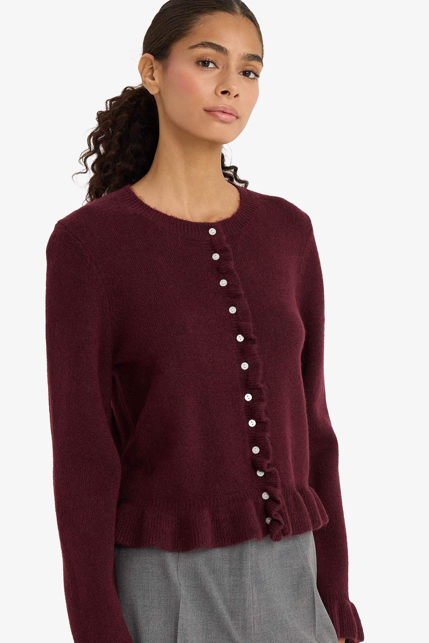 Регулярный крой с круглым вырезом трикотажный кардиган