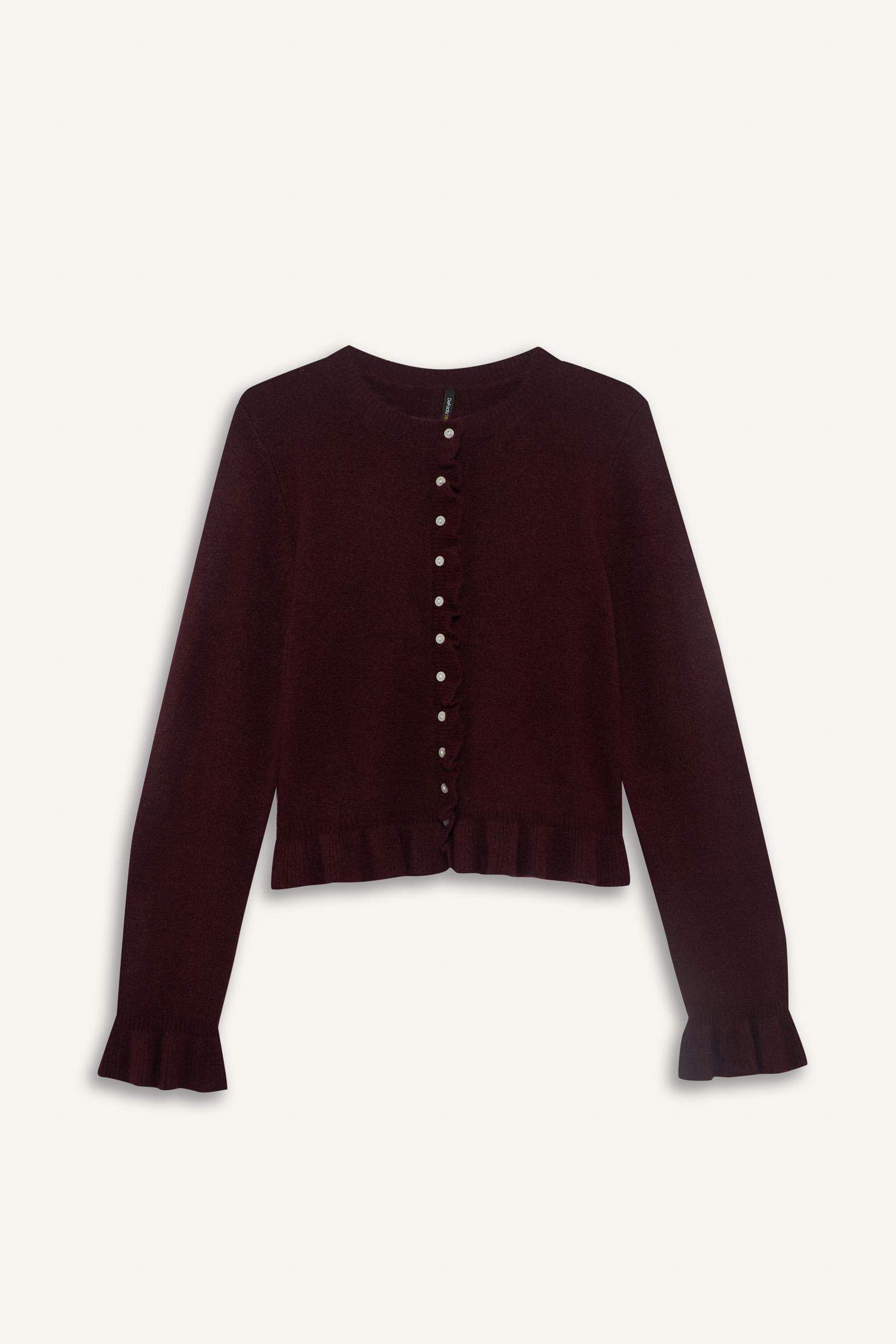 Регулярный крой с круглым вырезом трикотажный кардиган