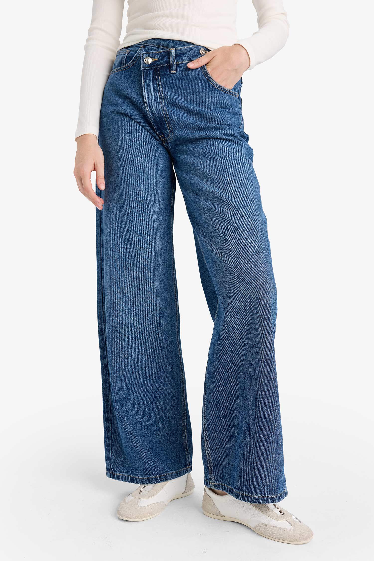 Wide Leg High Waist Straight Leg Long Jeans