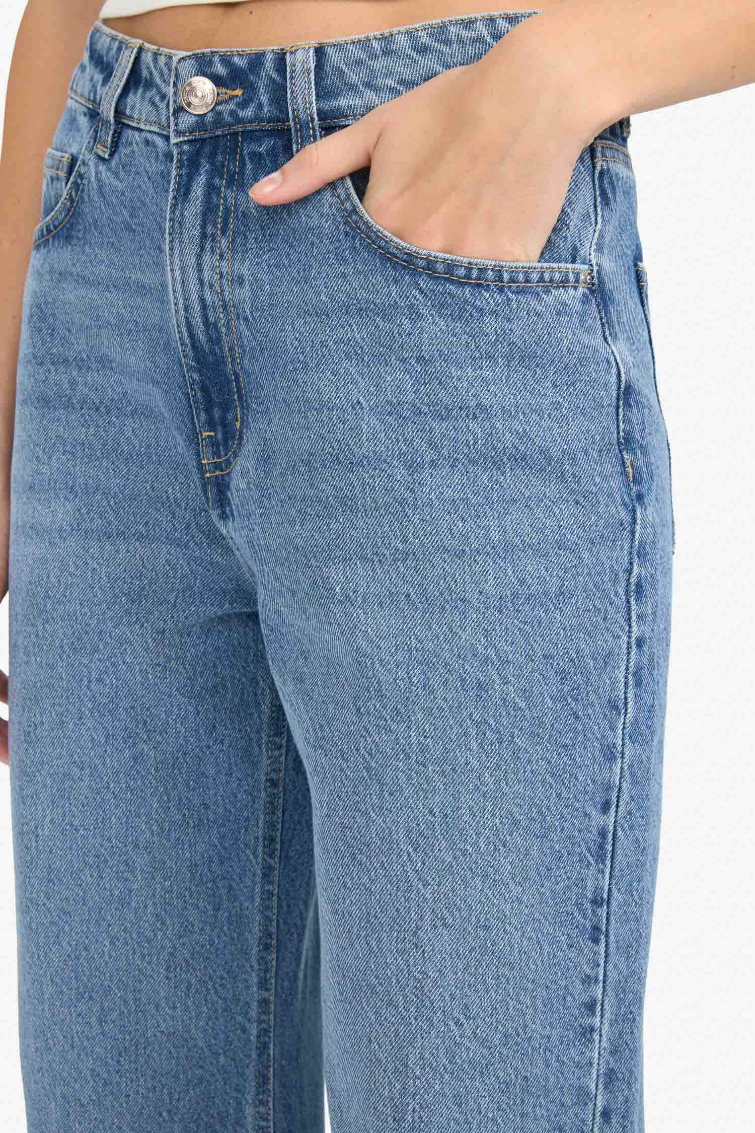 Regular Hem Denim Large Trousers