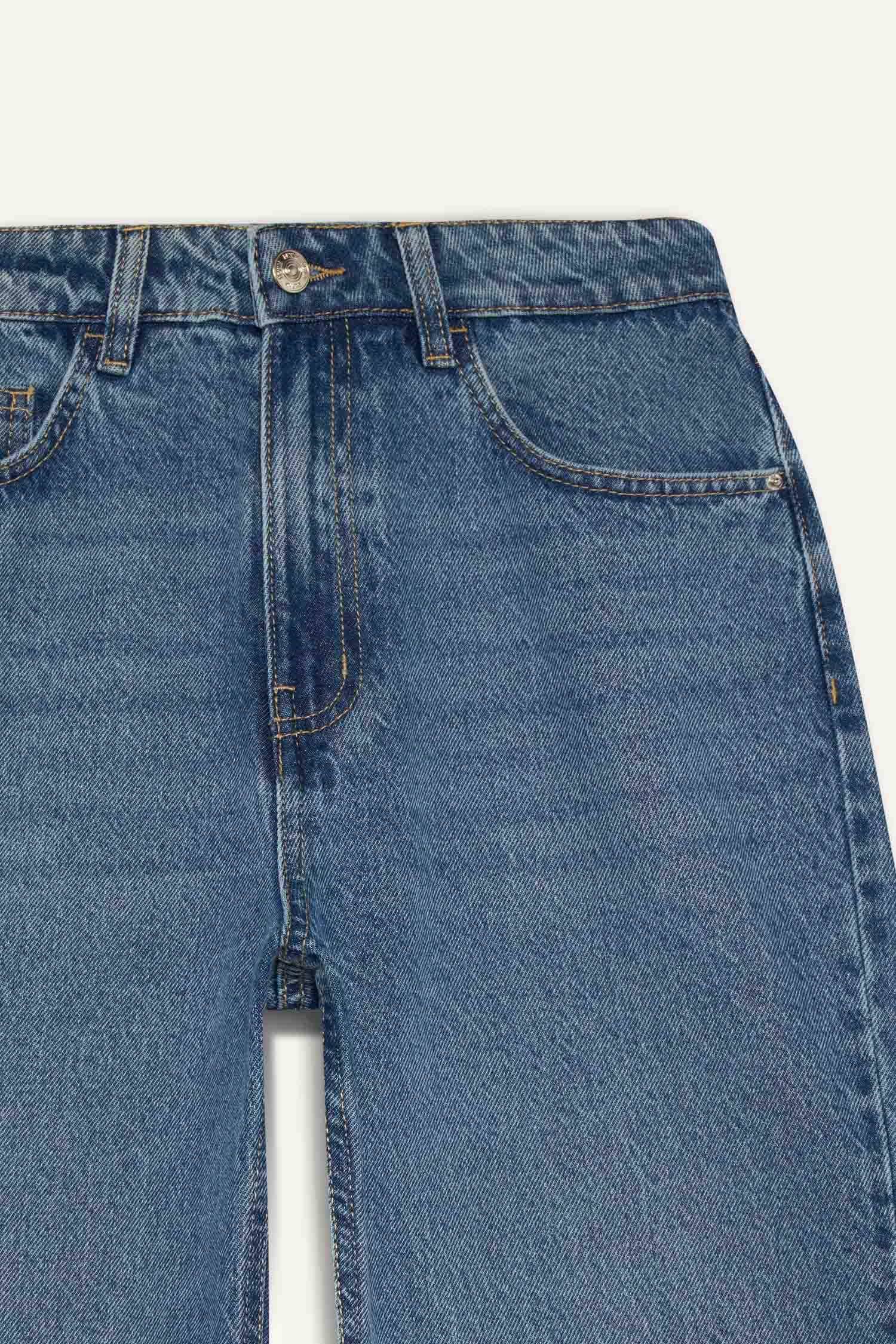 Regular Hem Denim Large Trousers