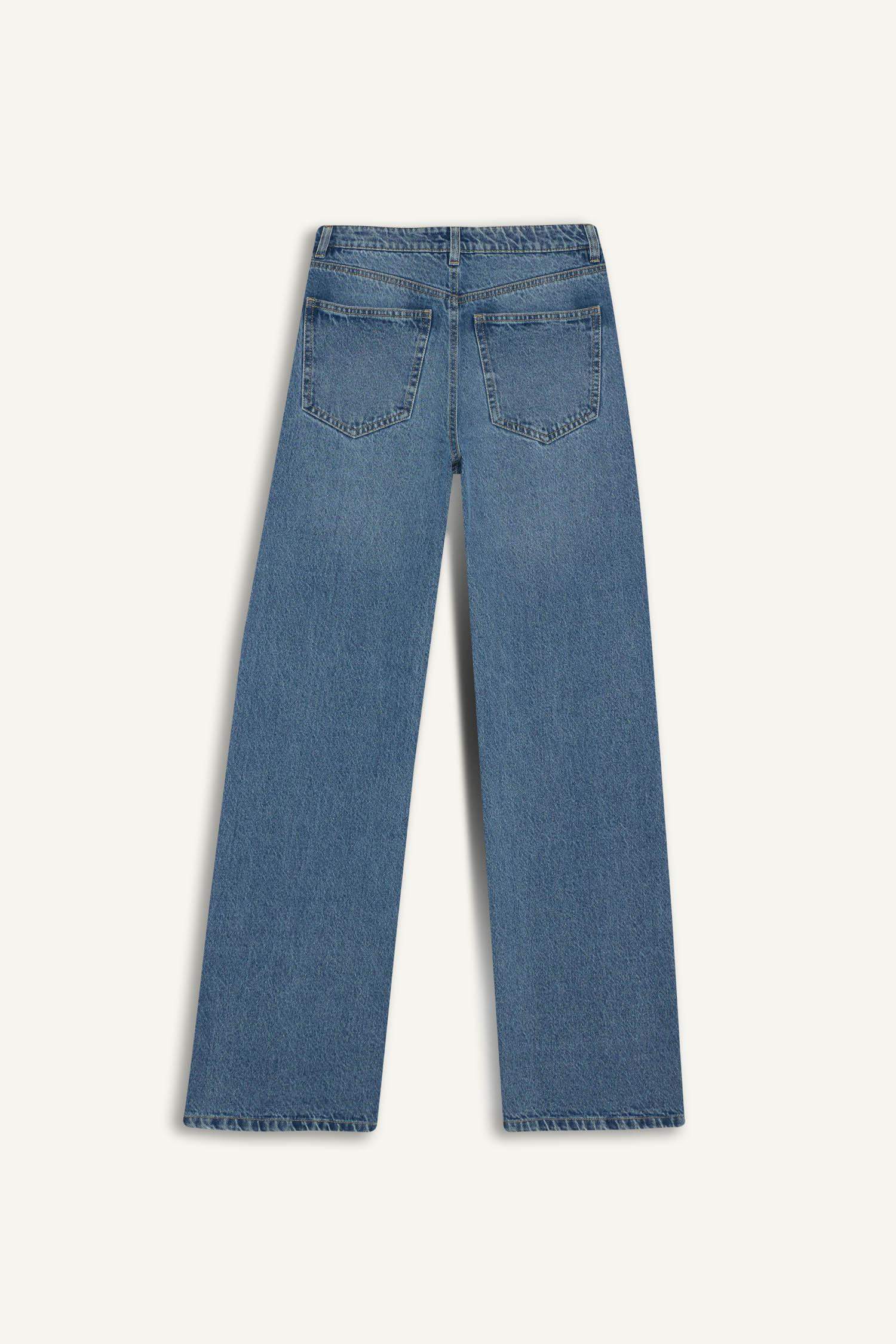 Regular Hem Denim Large Trousers