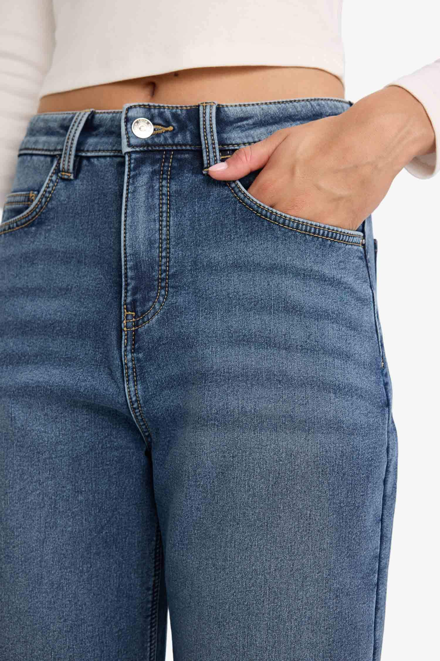 релакс пішімі деним тұрақты етек Шалбар