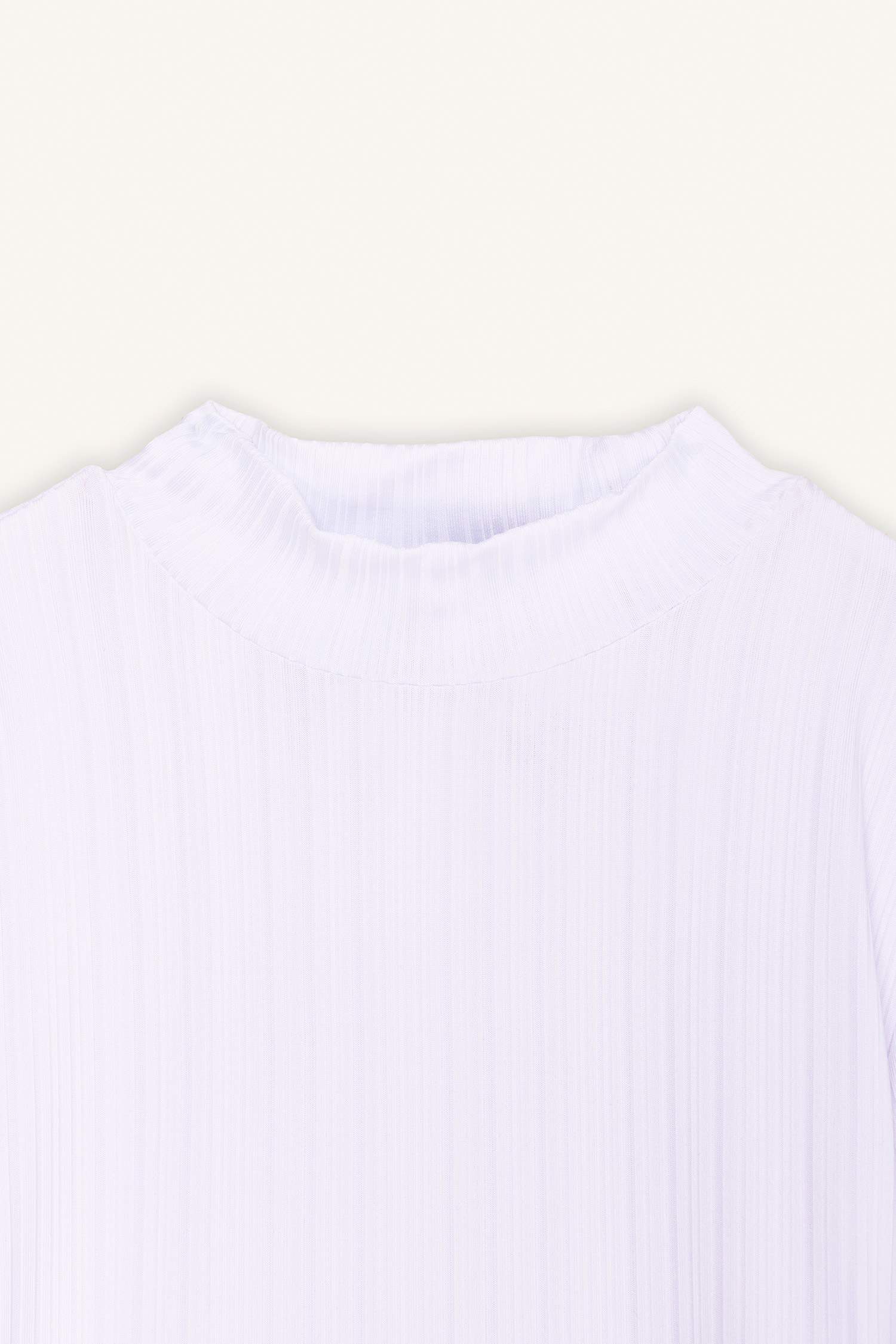Regular Fit Half Turtleneck Ribbed Camisole T-Shirt