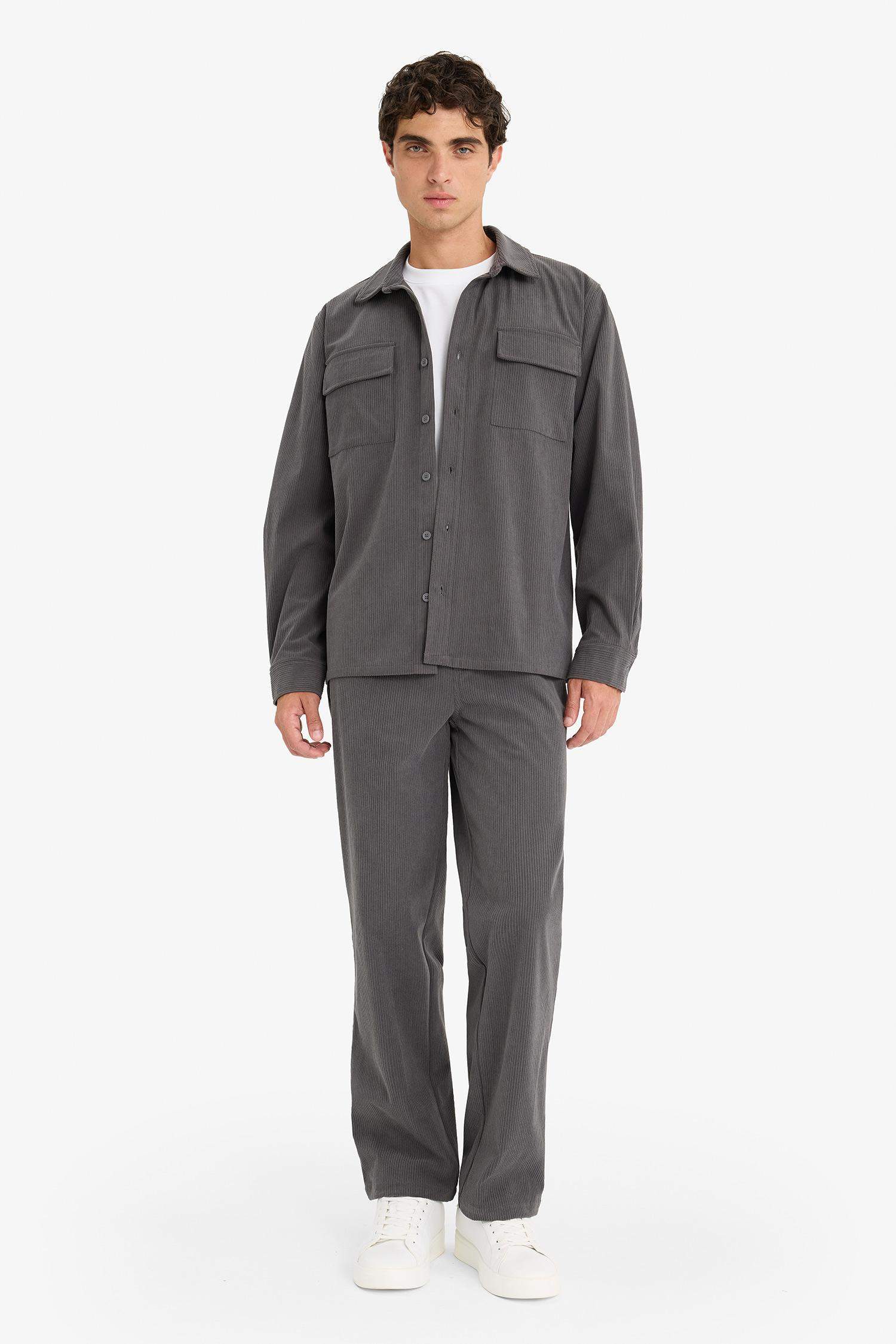 Wide Leg Geniş Paça Fitilli Kadife Pantolon