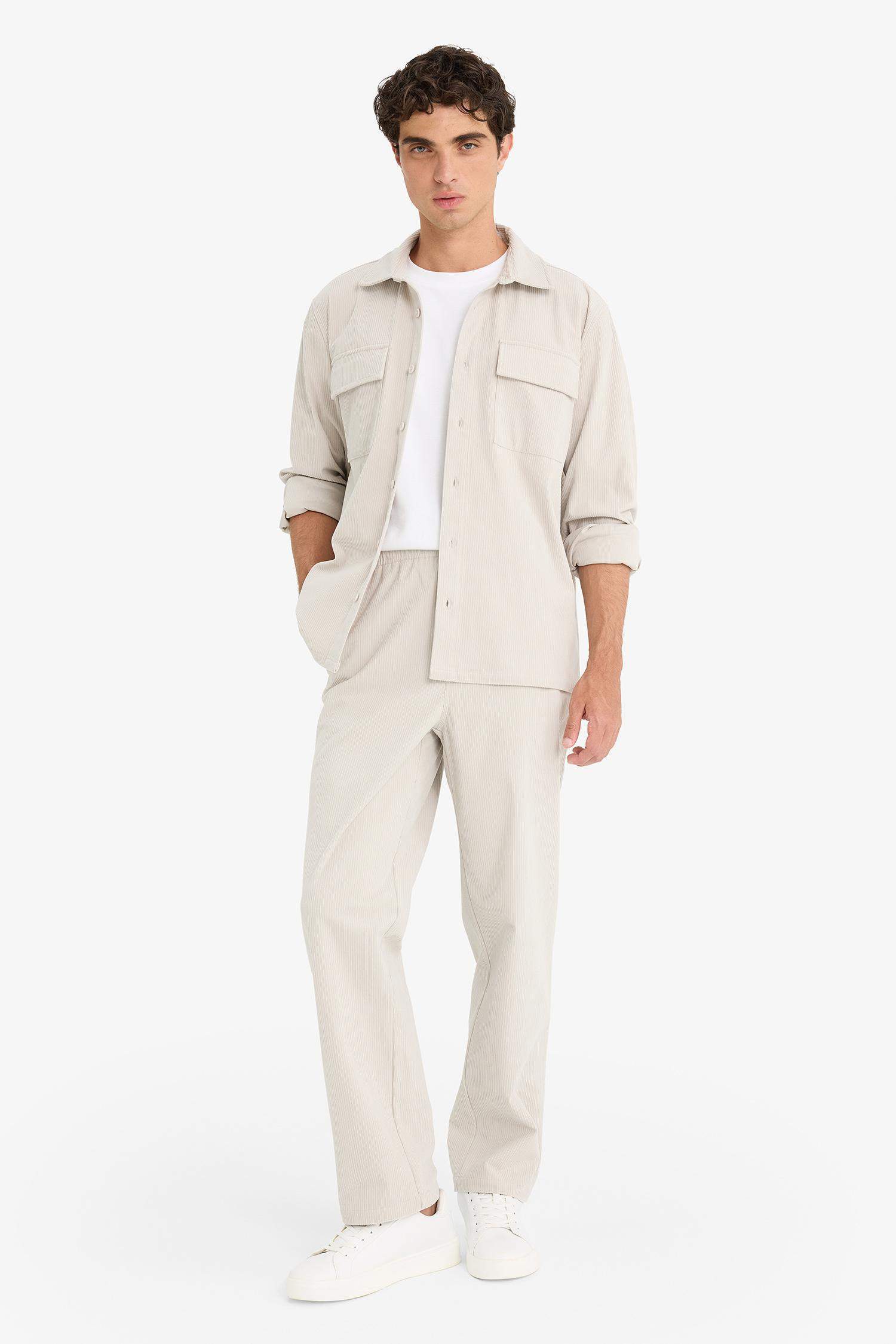 Wıde Leg Geniş Paça Fitilli Kadife Pantolon