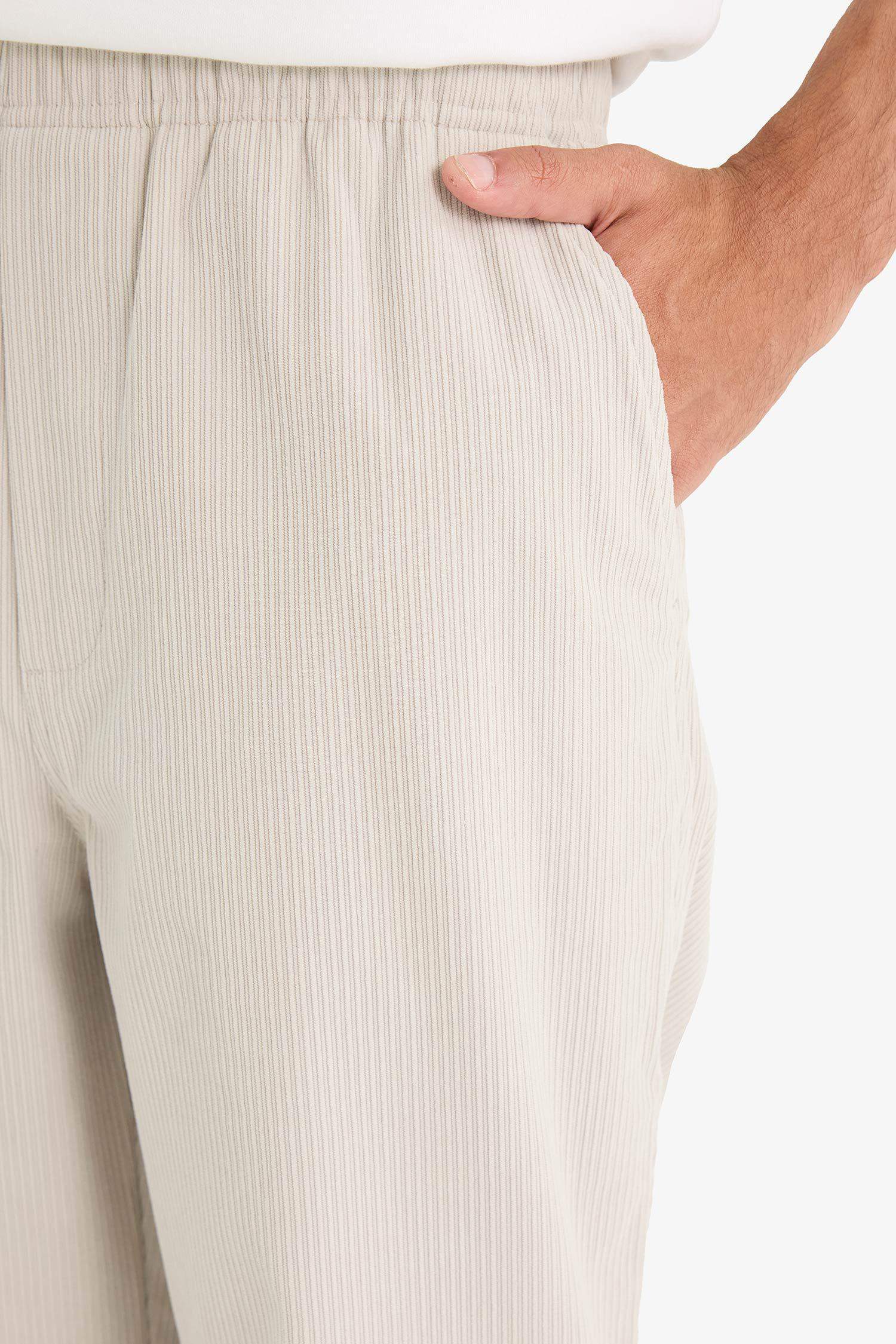 بنطرون مخمل مضلع وايد ليج وايد ليج