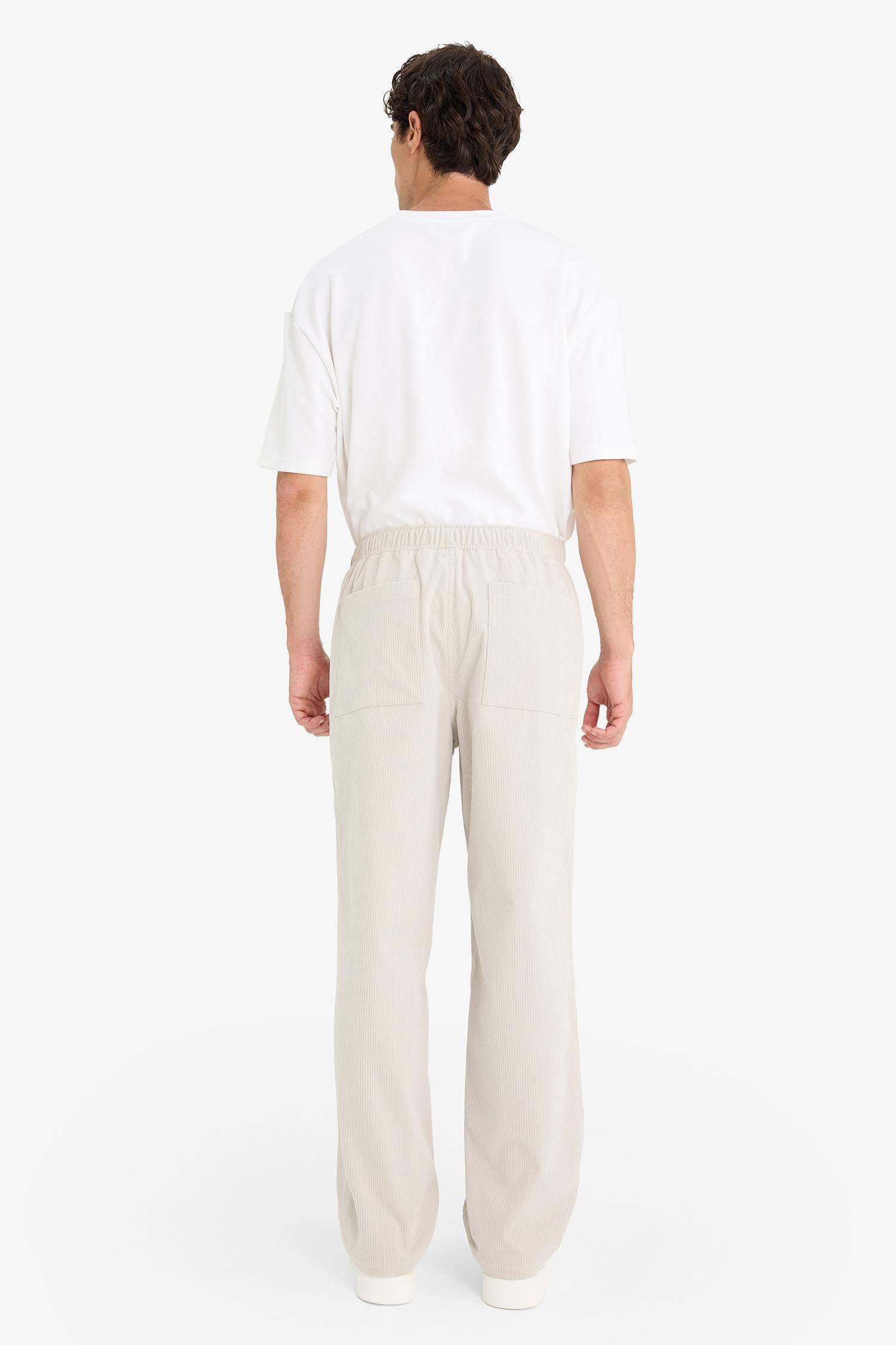 بنطرون مخمل مضلع وايد ليج وايد ليج