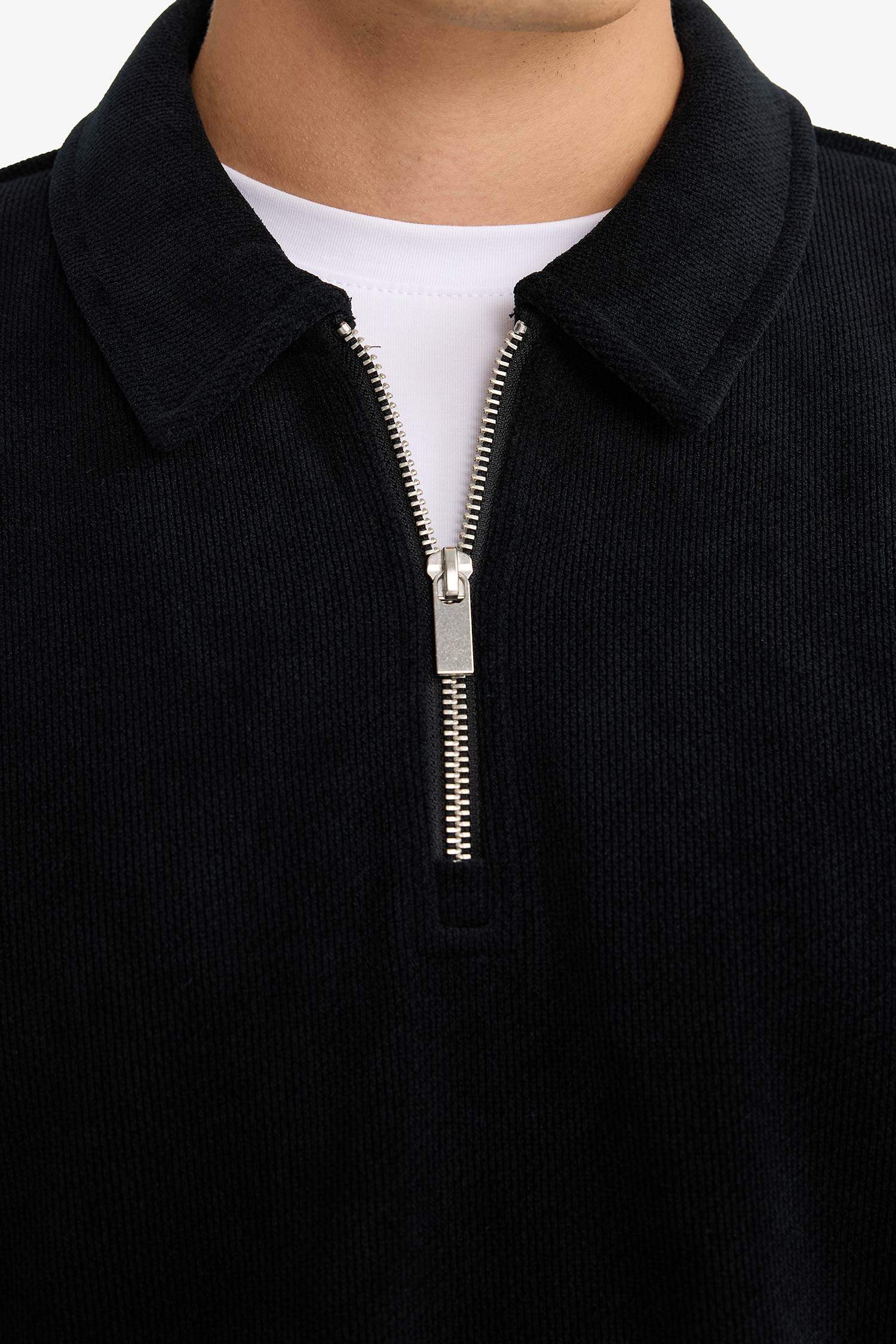 Sweat à col polo demi-zip Coupe régulière