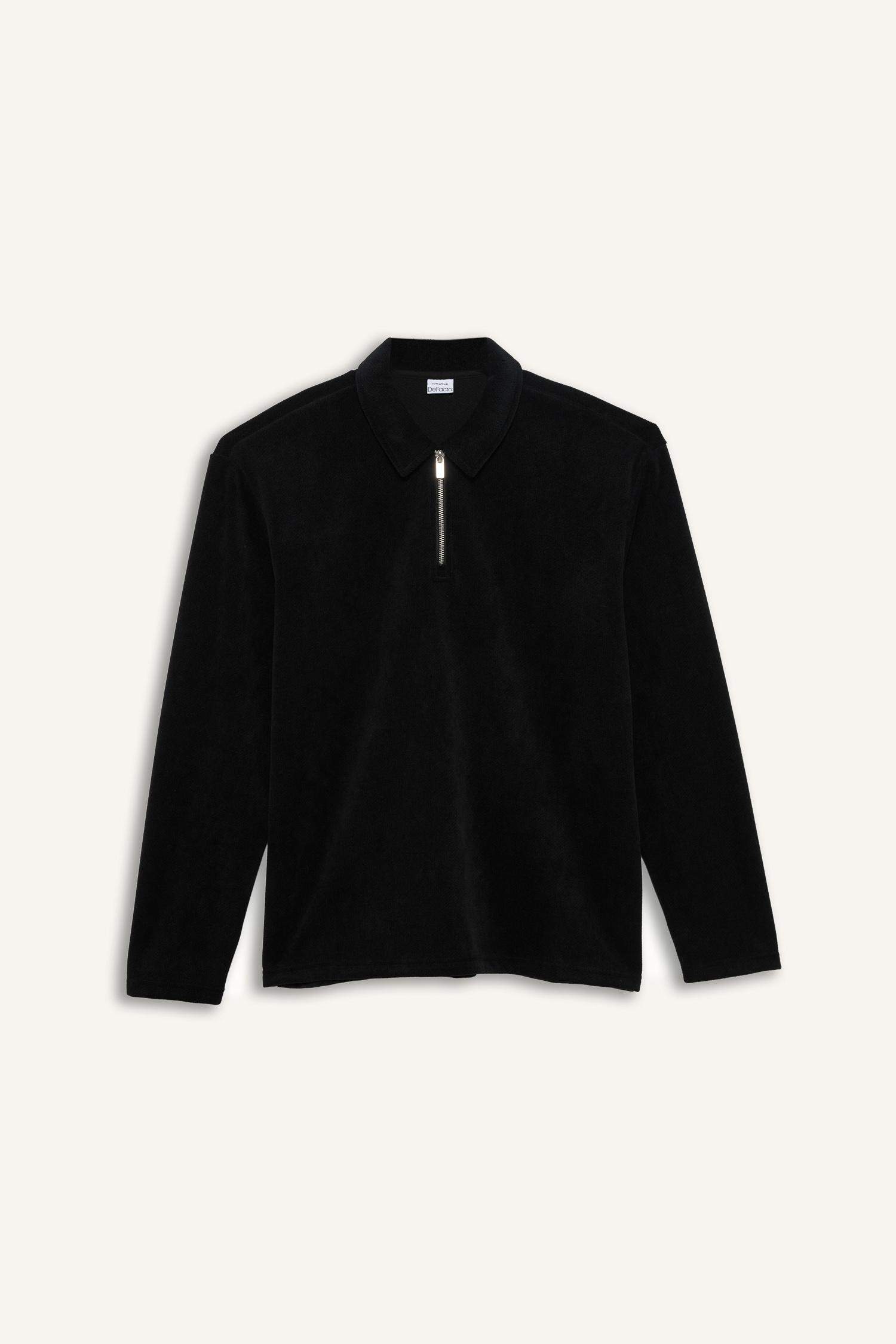 Sweat à col polo demi-zip Coupe régulière