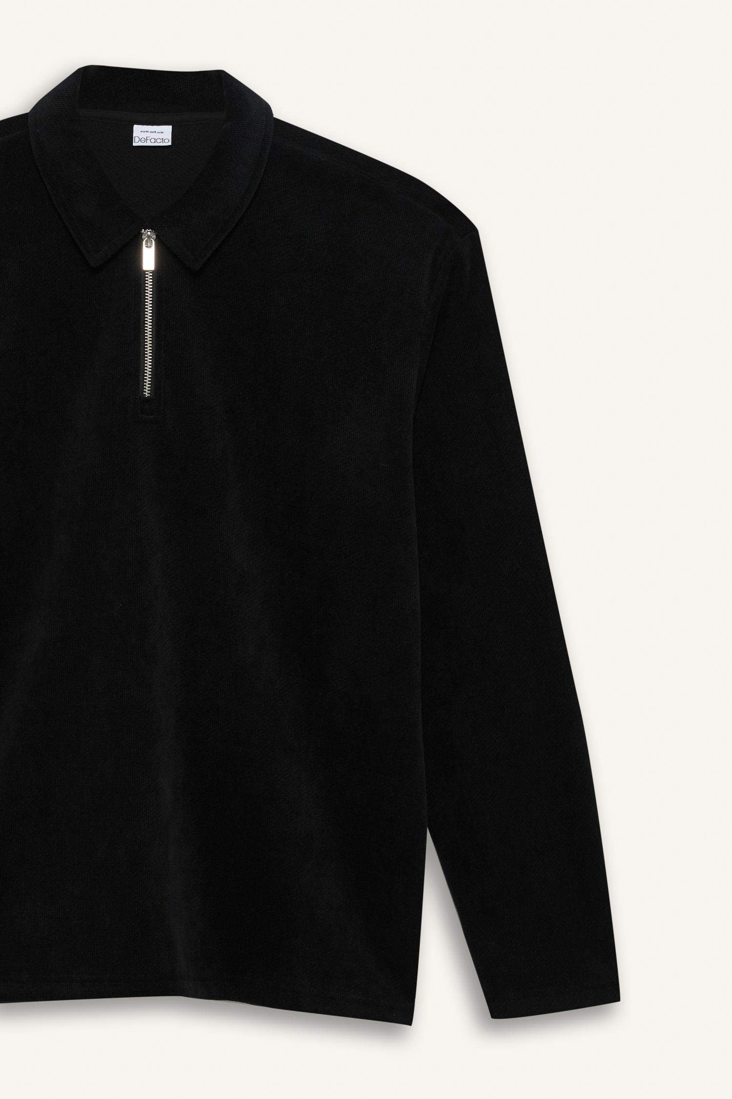 Sweat à col polo demi-zip Coupe régulière