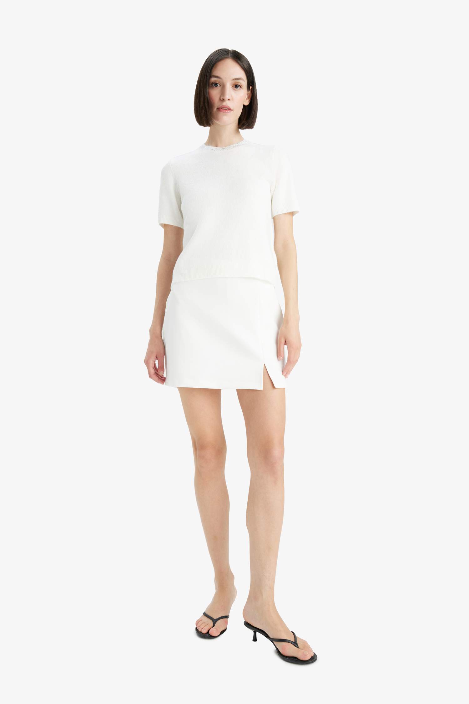 Regular Fit Crew Neck Embroidered Knitwear Pullover