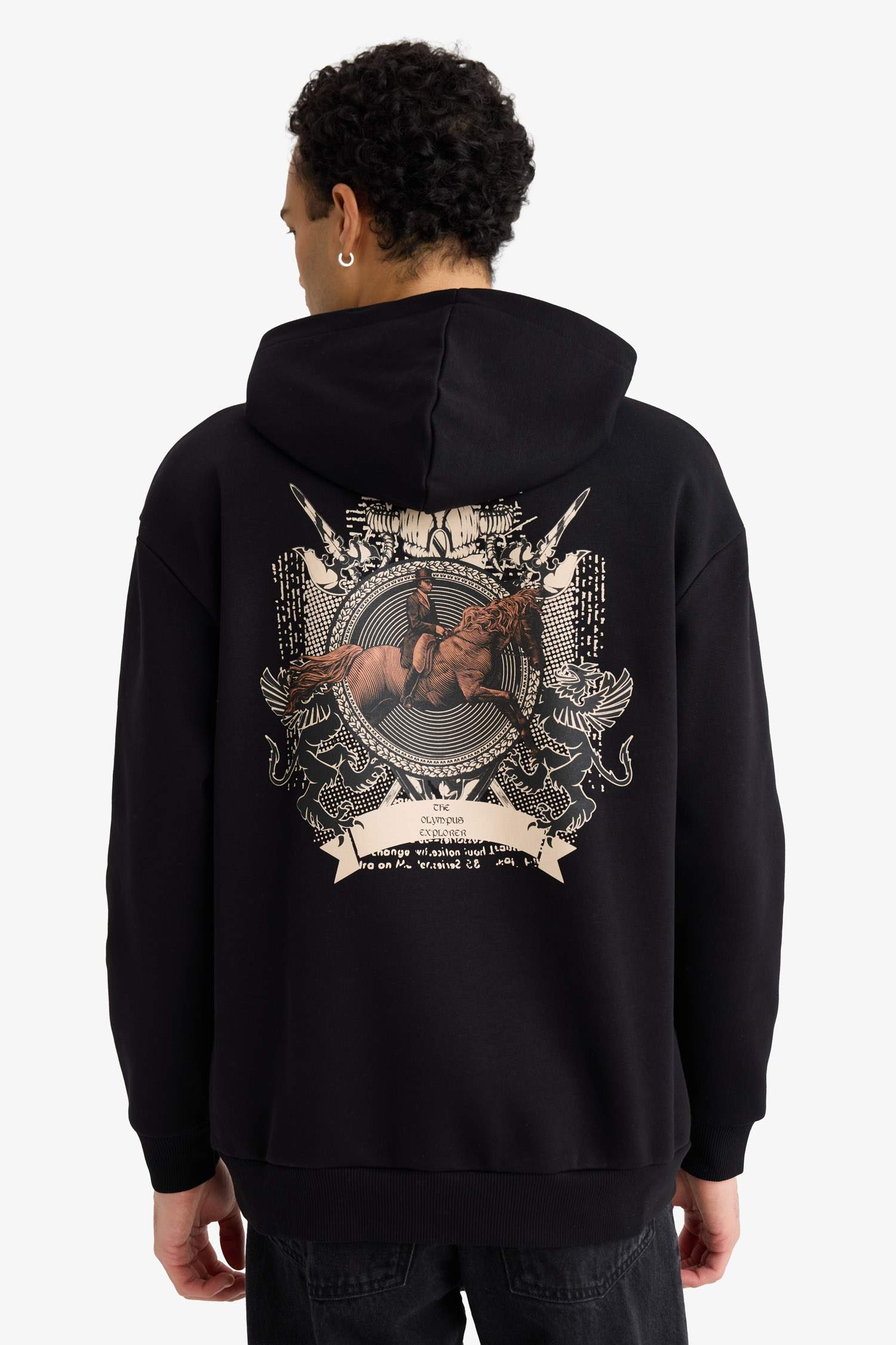 Boxy Fit Printed Long Sleeve Sweatshirt