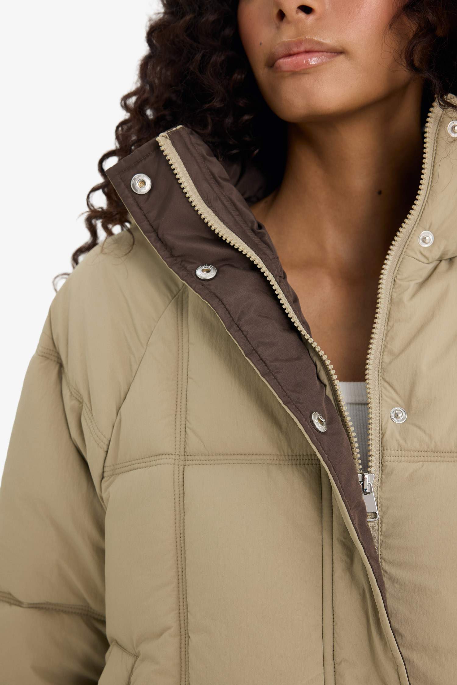 Regular Fit Hooded Zippered Puffer Jacket