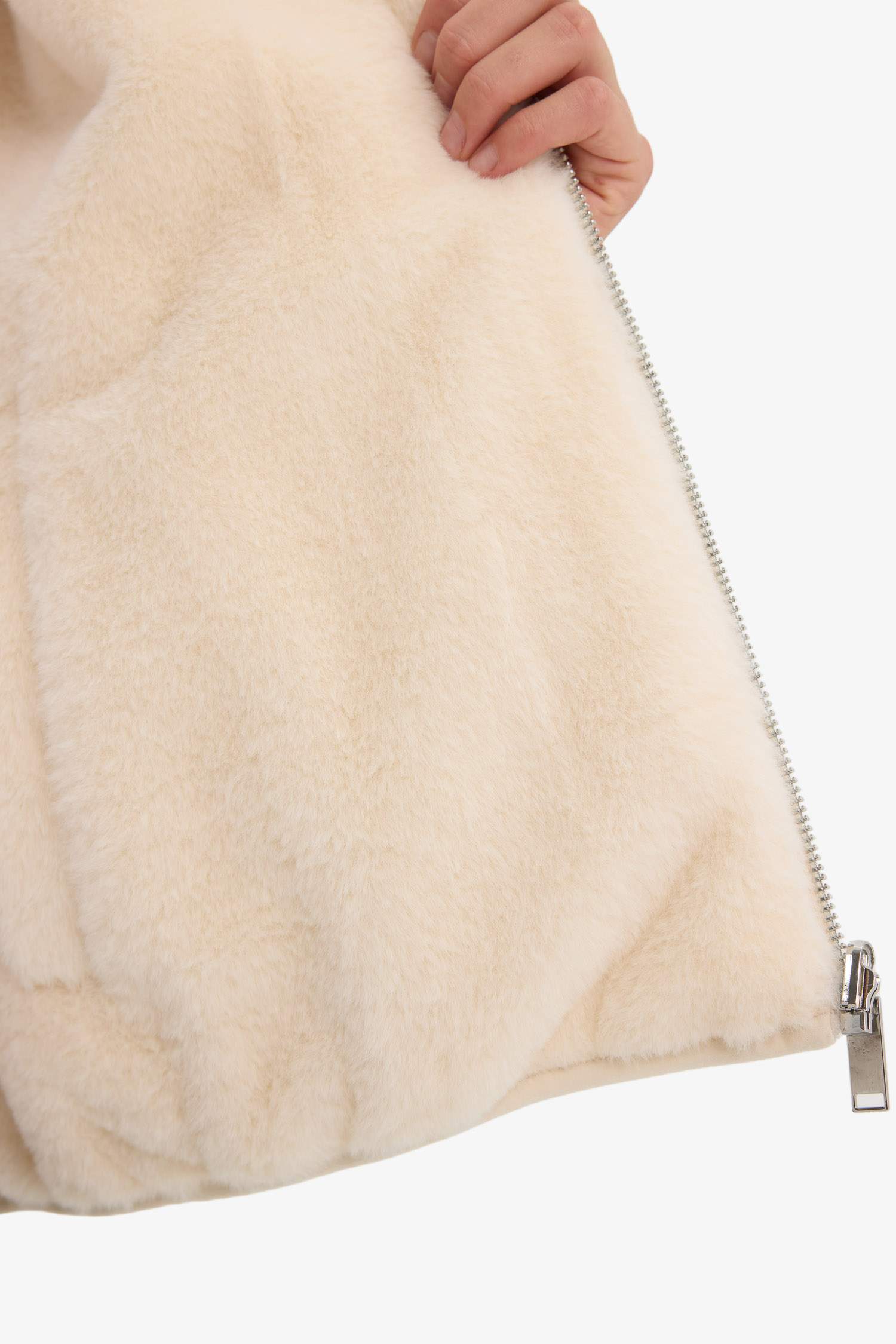 бас киімді жасанды аң терісі Пальто