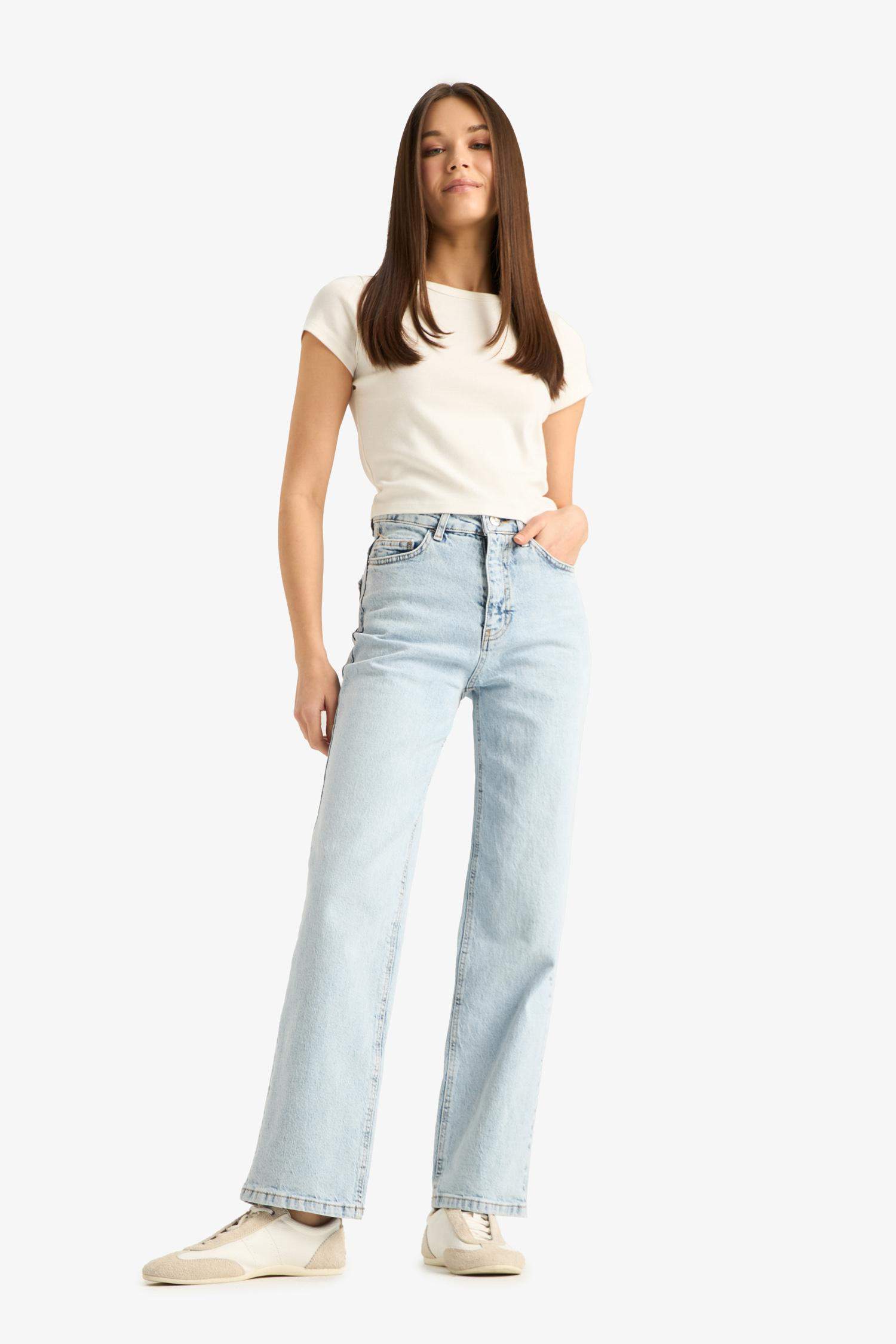 بنطلون جينز كومفرت بخصر عالي