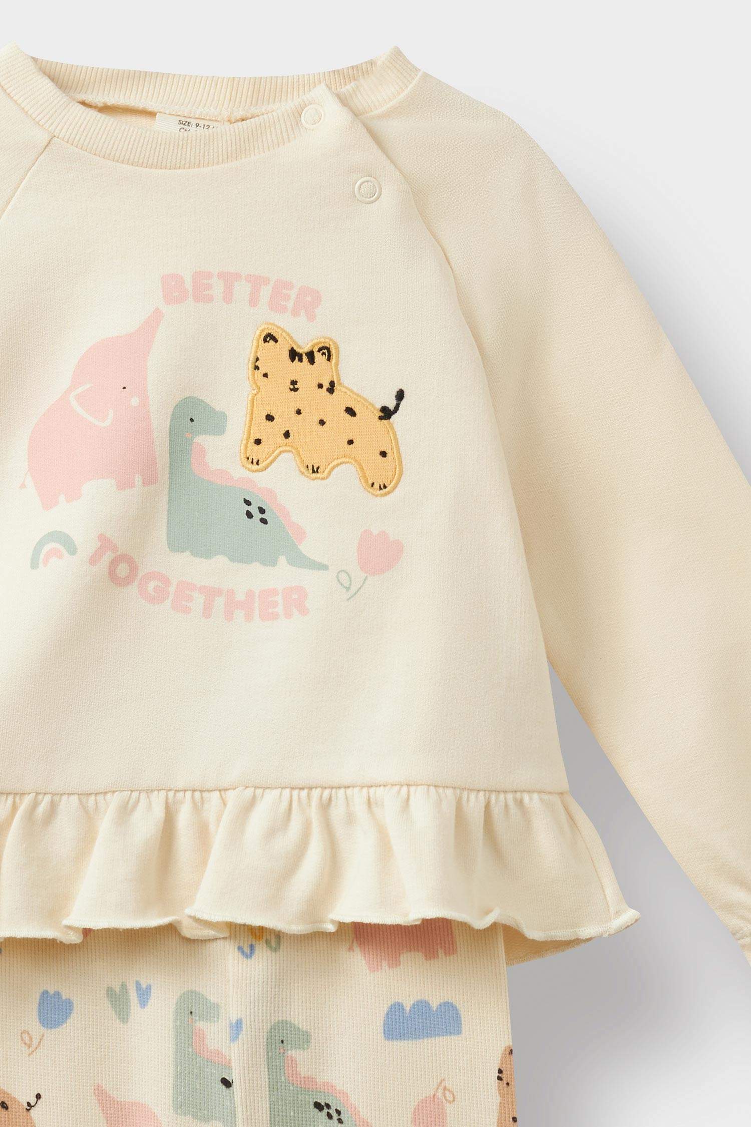 Baby Girl Animal Print Sweatshirt Fabric 2 Piece Set
