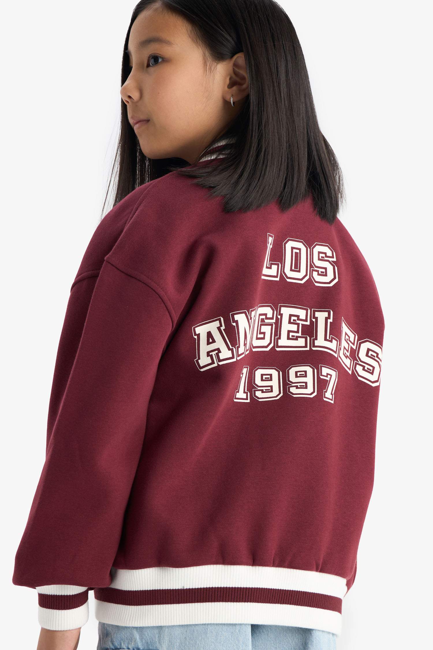 Girl Slogan Printed Thick Fabric Cardigan