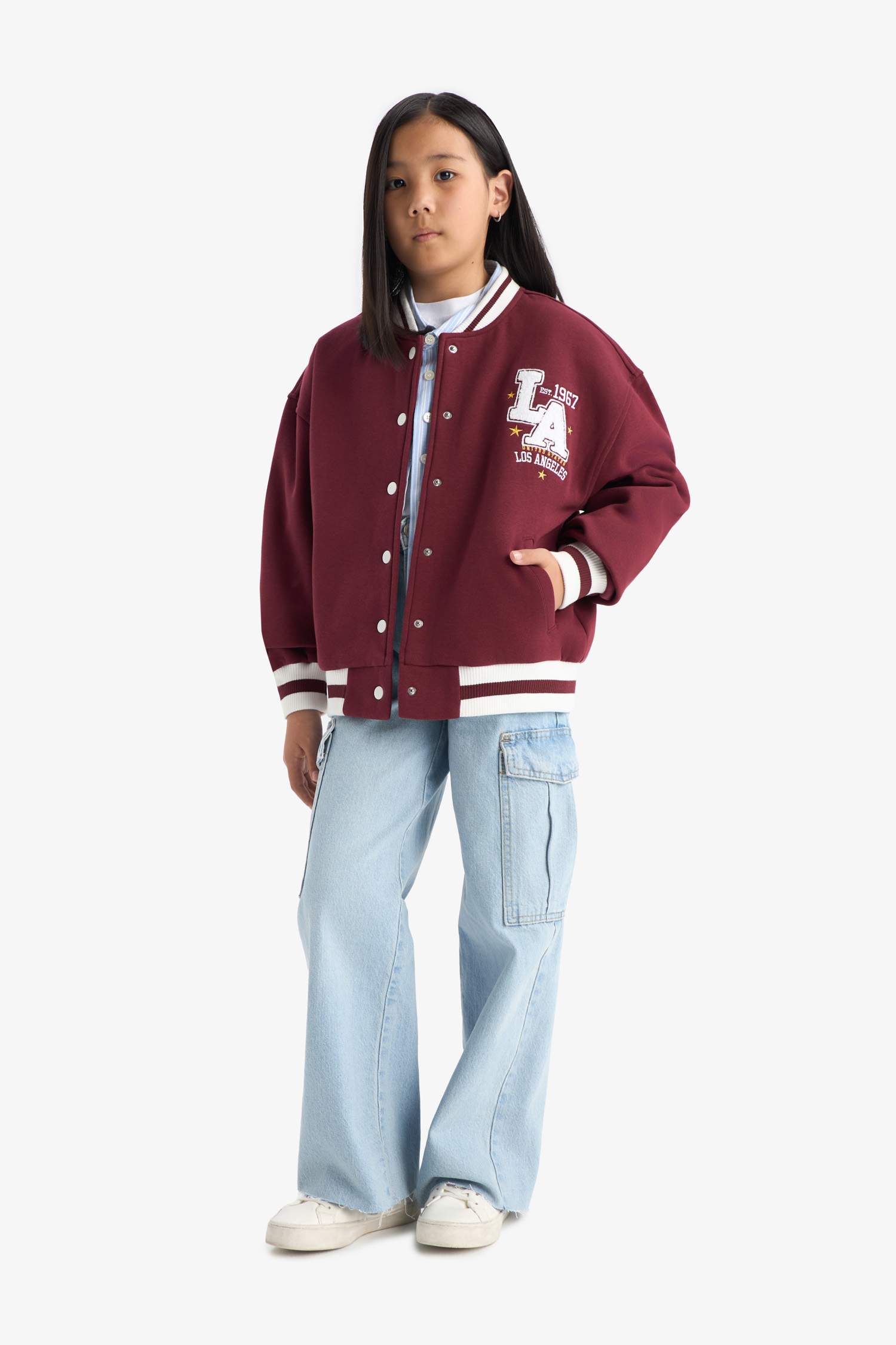 Girl Slogan Printed Thick Fabric Cardigan