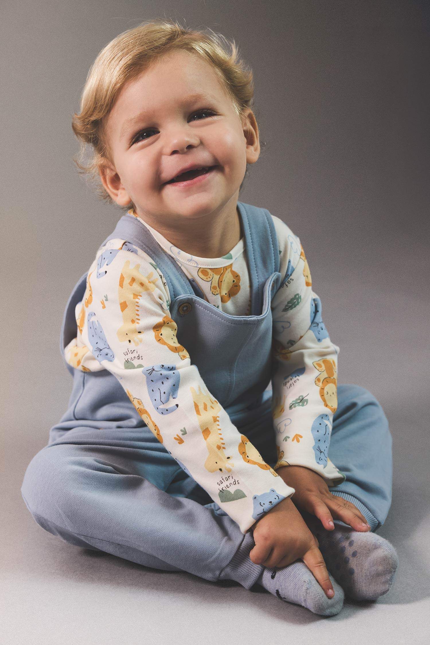 Baby Safari Printed T-Shirt Jumpsuit 2 Piece Set