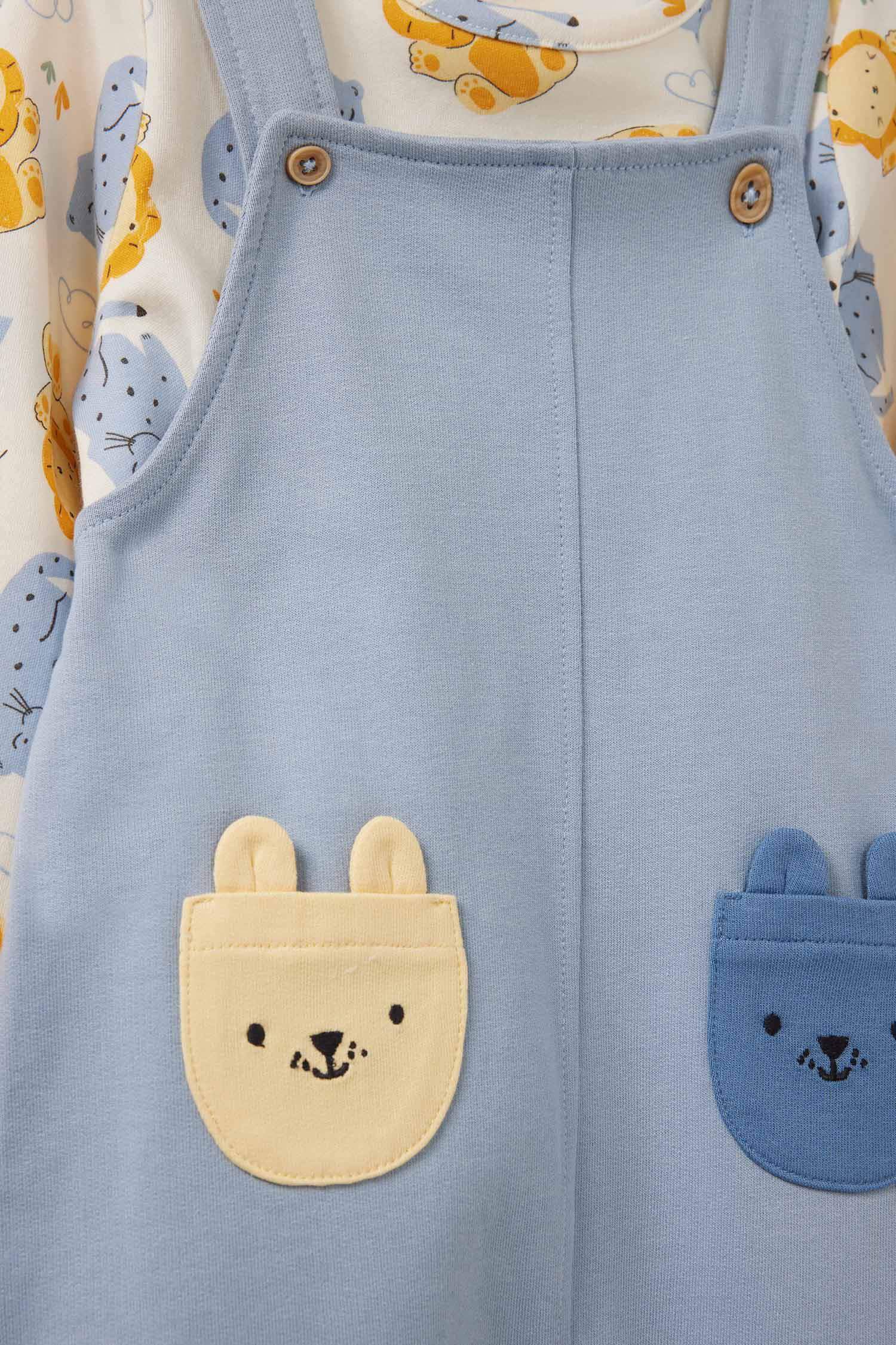 Baby Safari Printed T-Shirt Jumpsuit 2 Piece Set