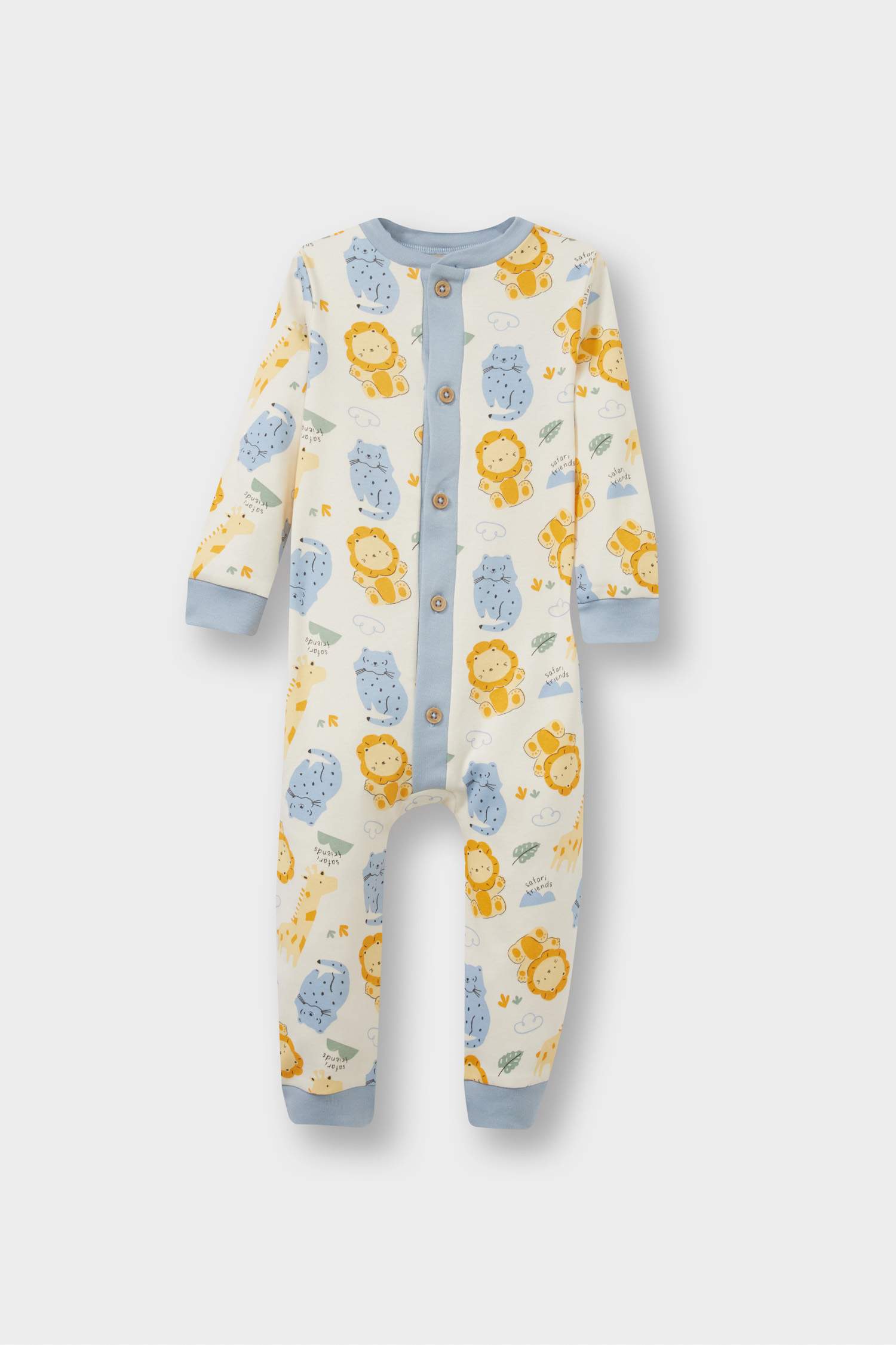Baby Boy Newborn Safari Printed Jumpsuit