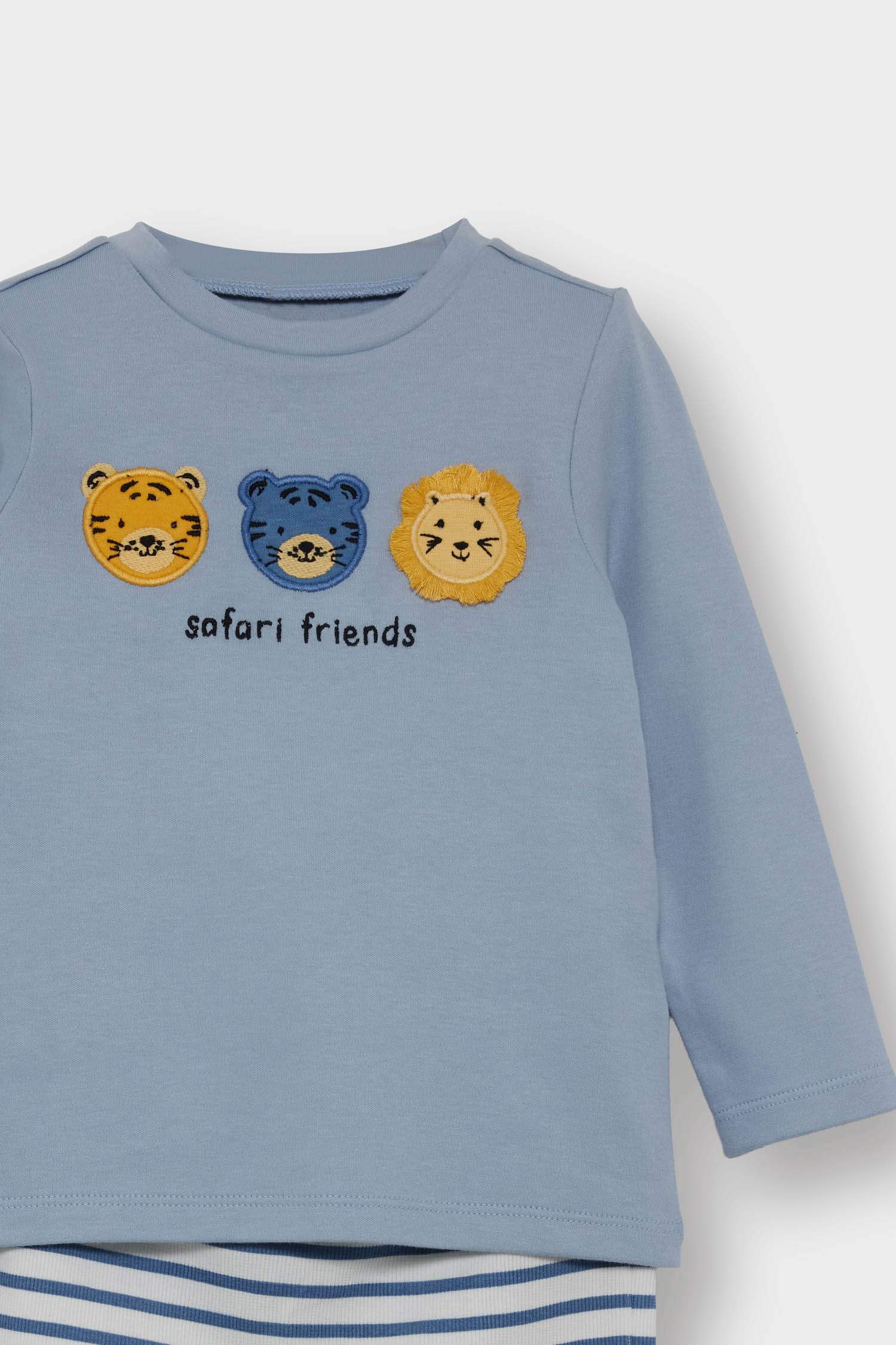 سيت بيبي ولادي تيشيرت وبنطلون وجاكيت - 3 قطع