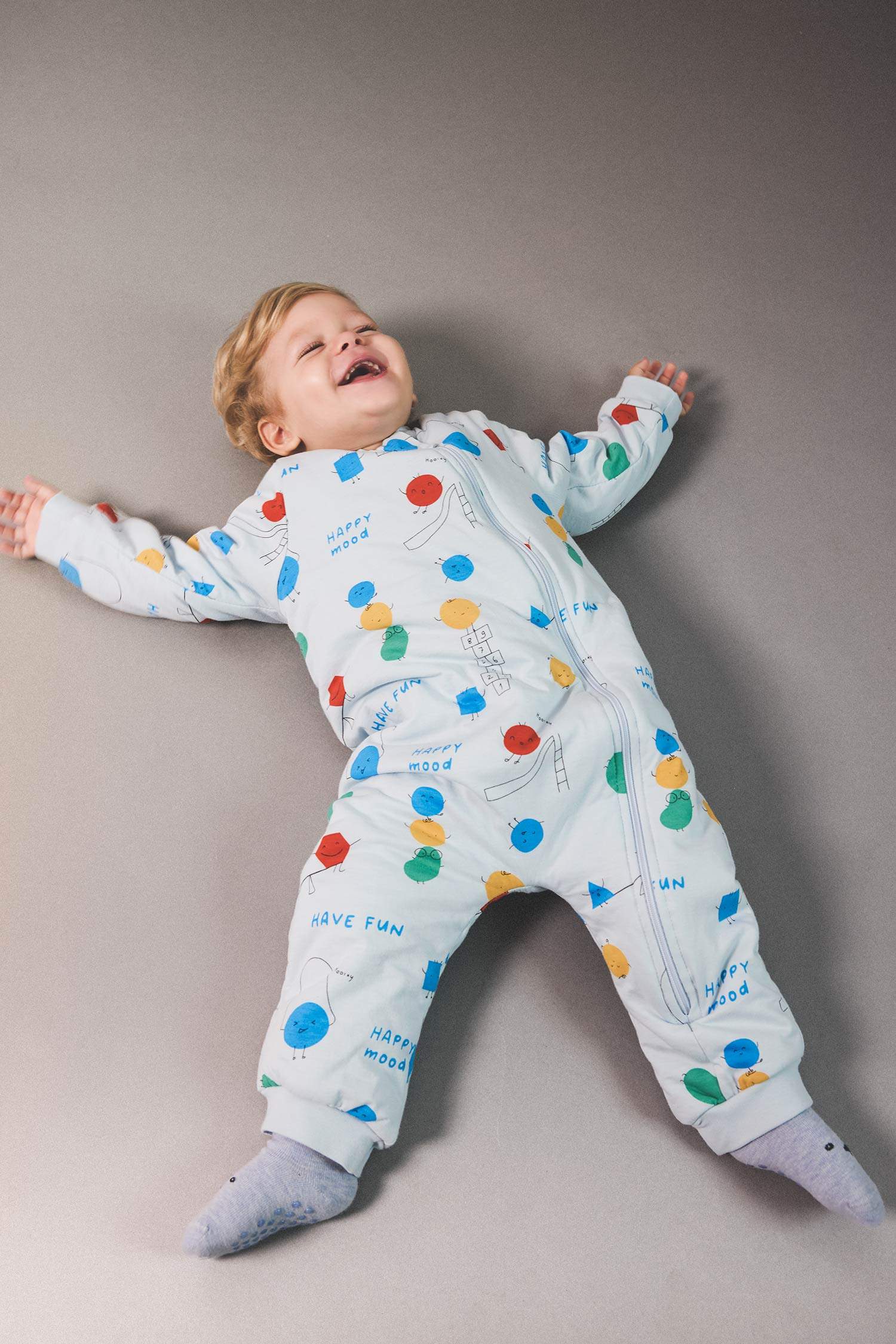 Boy Newborn 1 Tog Fiber Patterned Cotton Jumpsuit