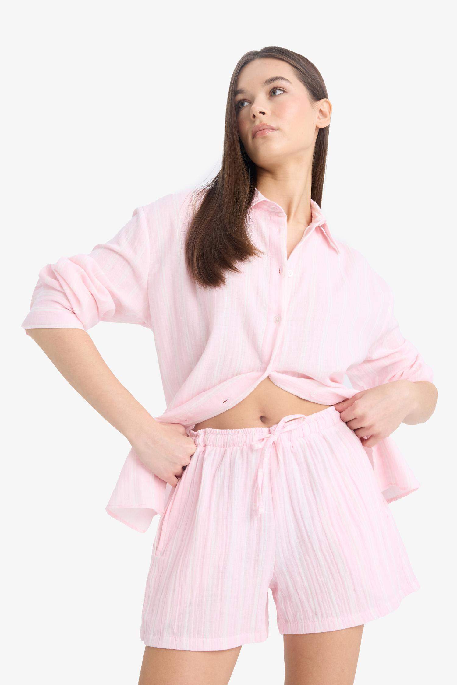 Coool A Kesim Beli Lastikli Bağcıklı Müslin Şort